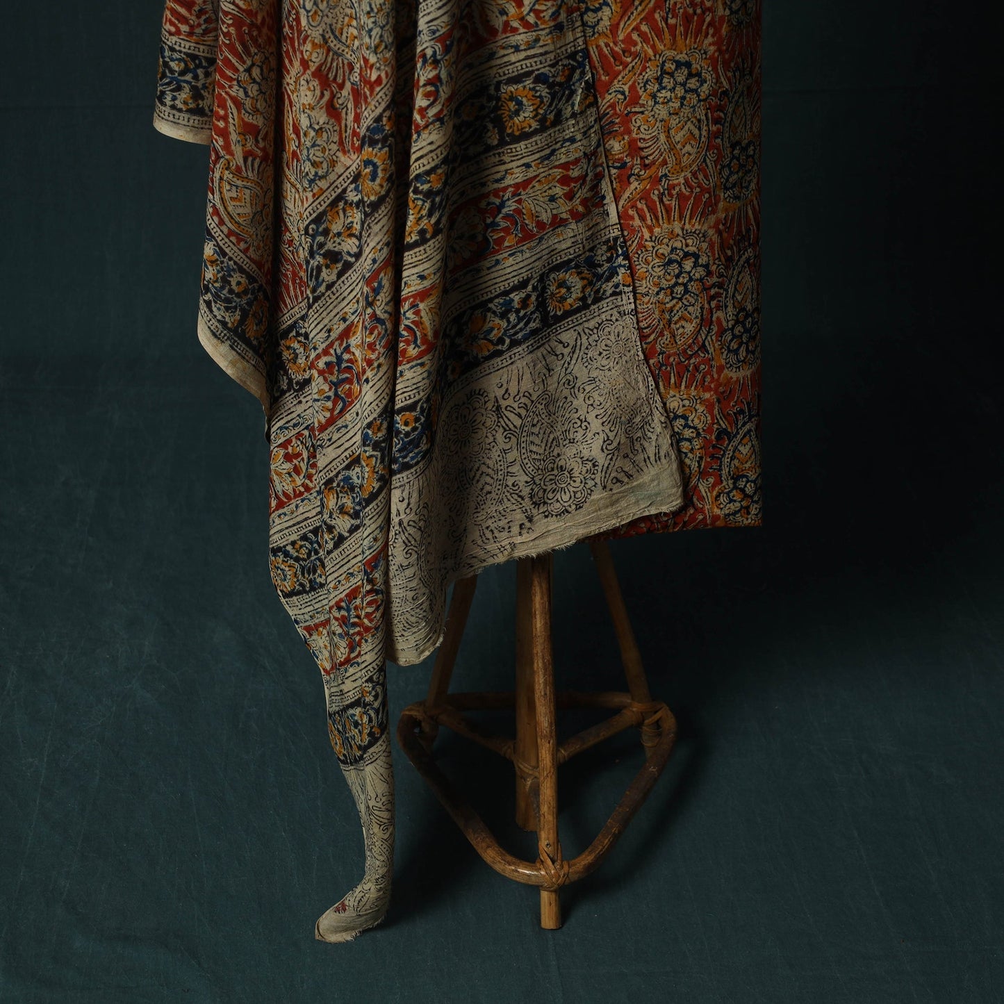 Pedana hand block print natural dyed cotton kalamkari 2pc