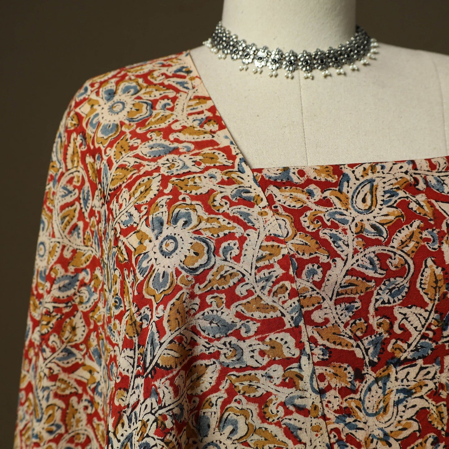 Pedana hand block print natural dyed cotton kalamkari 2pc