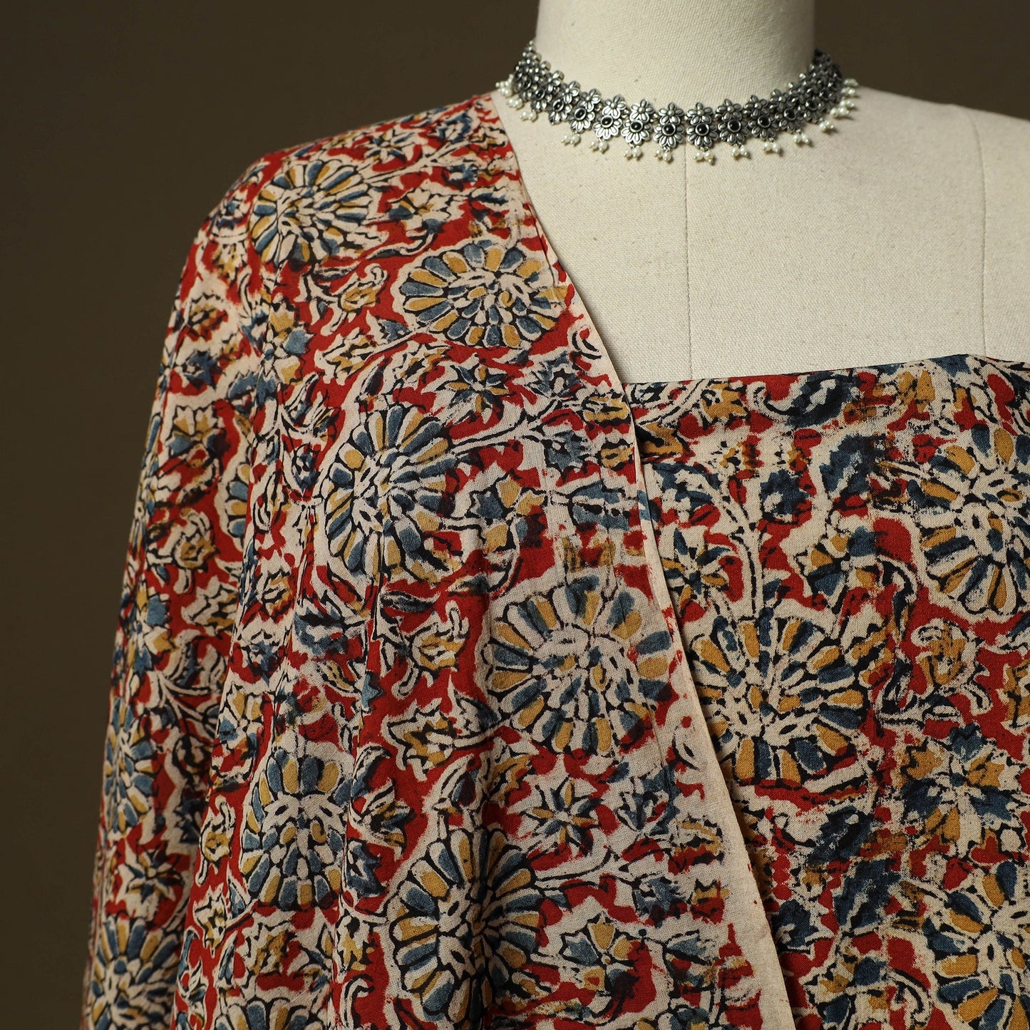 Pedana hand block print natural dyed cotton kalamkari 2pc