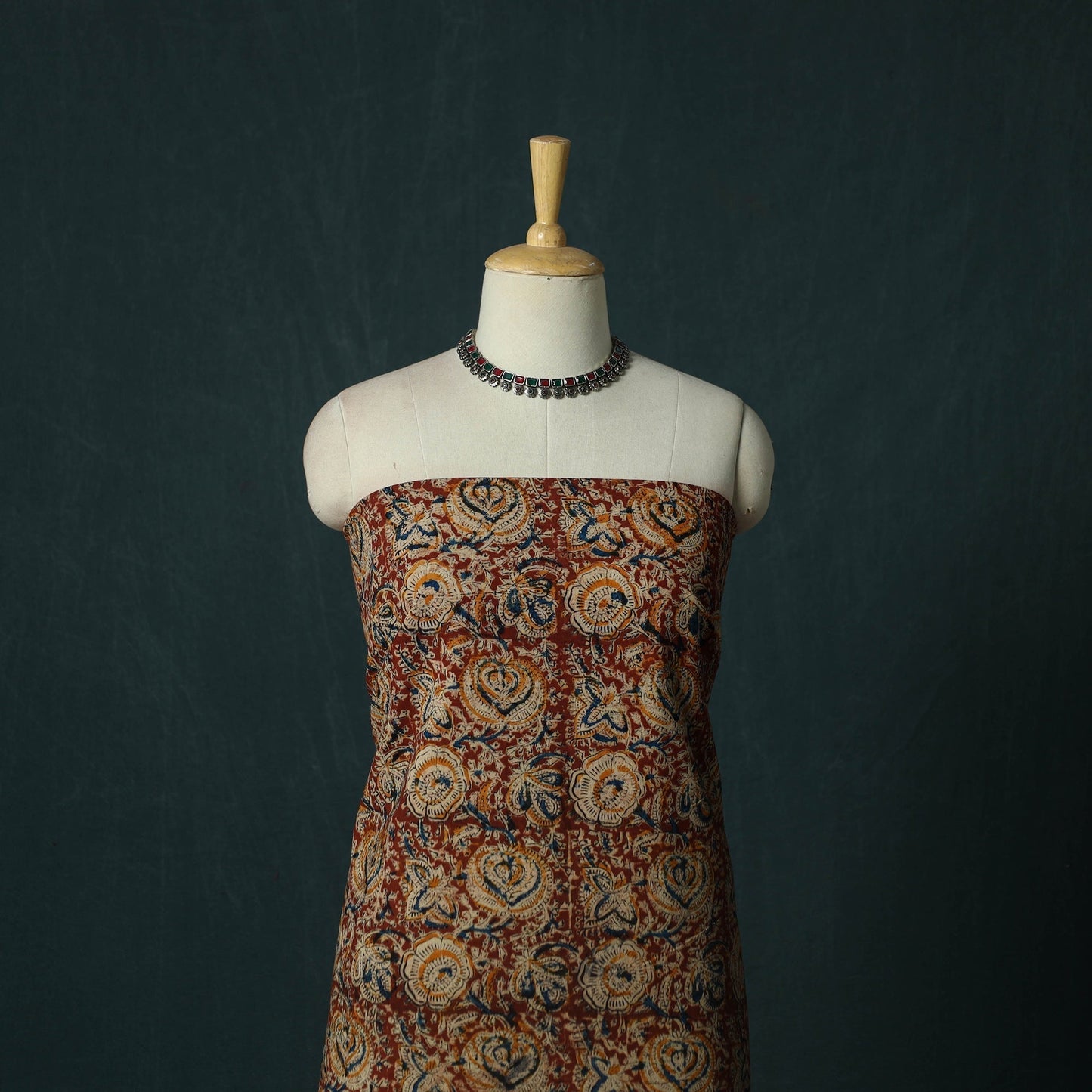 Pedana hand block print natural dyed cotton kalamkari 2pc