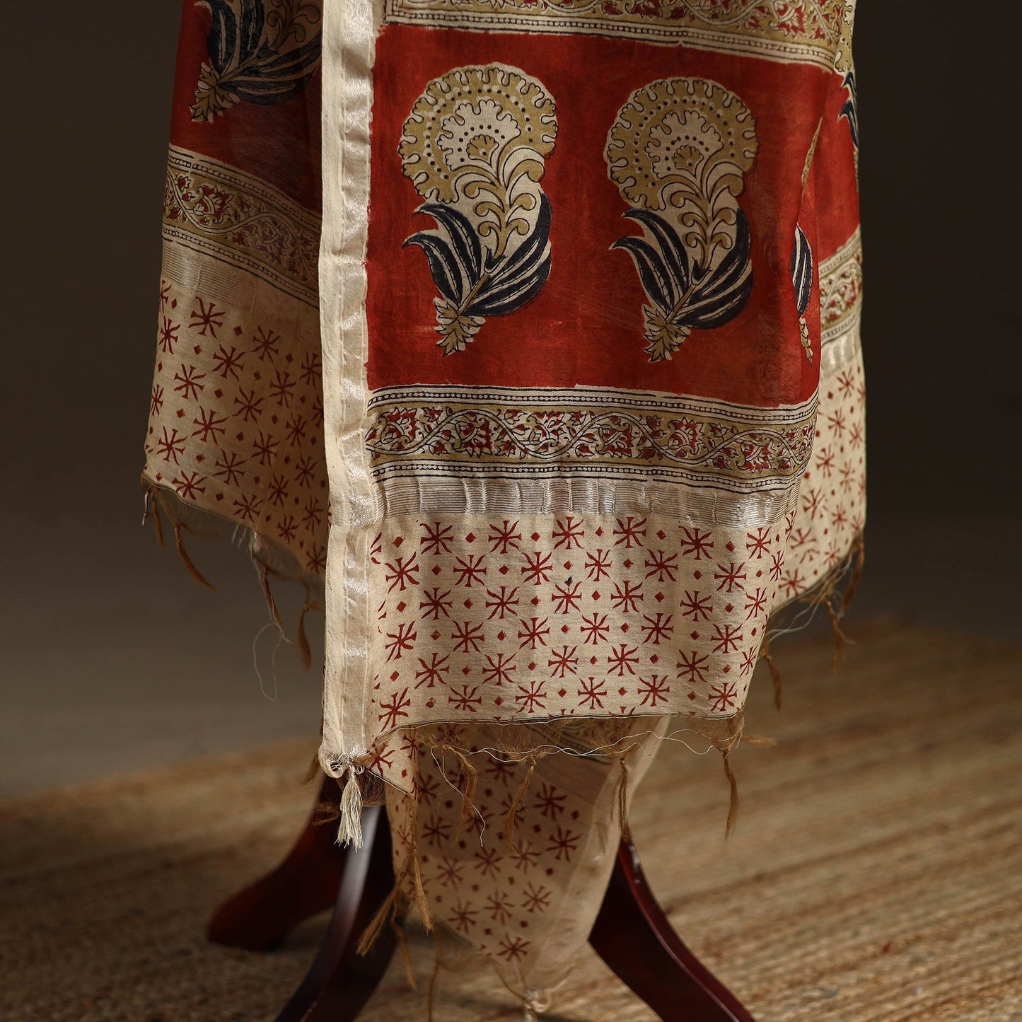 Orange - pedana natural dyed hand kalamkari dupatta