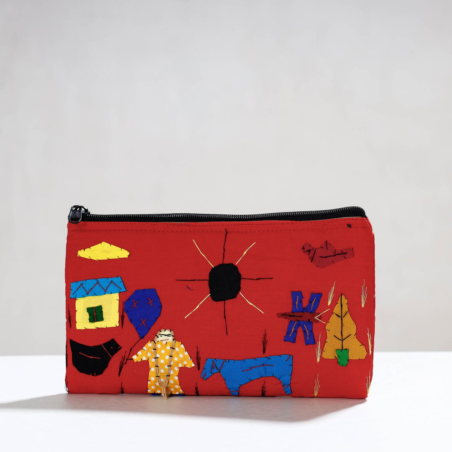 Pipli Applique Work Cotton Cosmetic Pouch