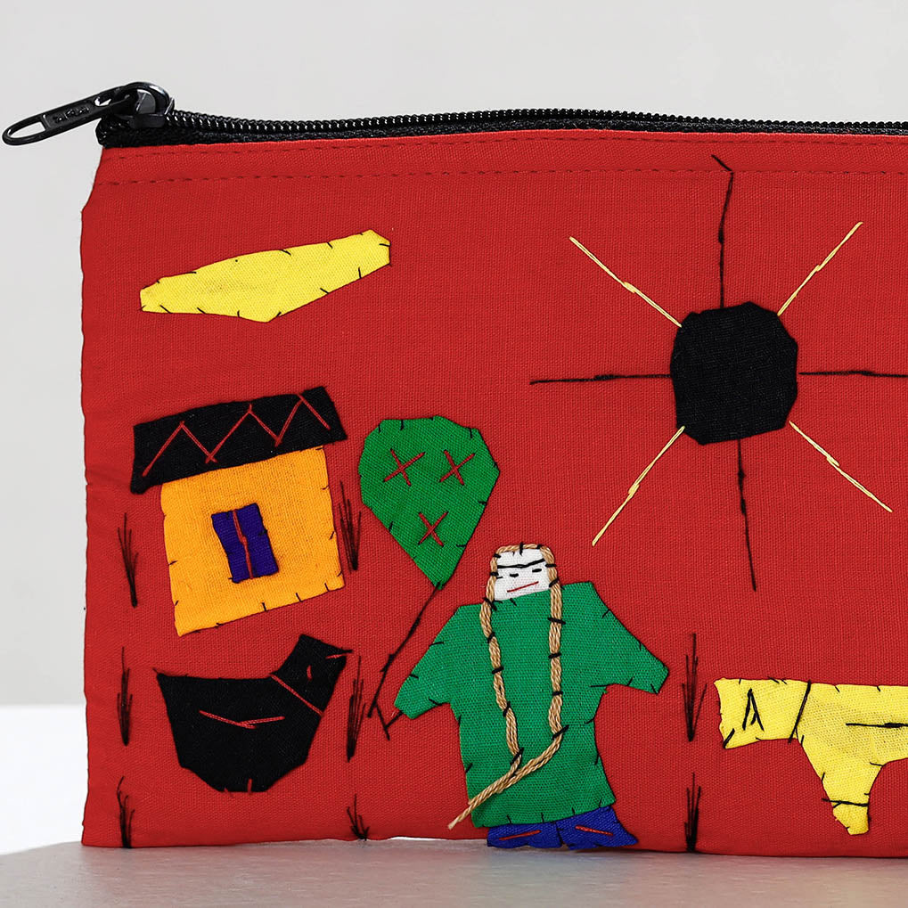 Pipli Applique Work Cotton Cosmetic Pouch