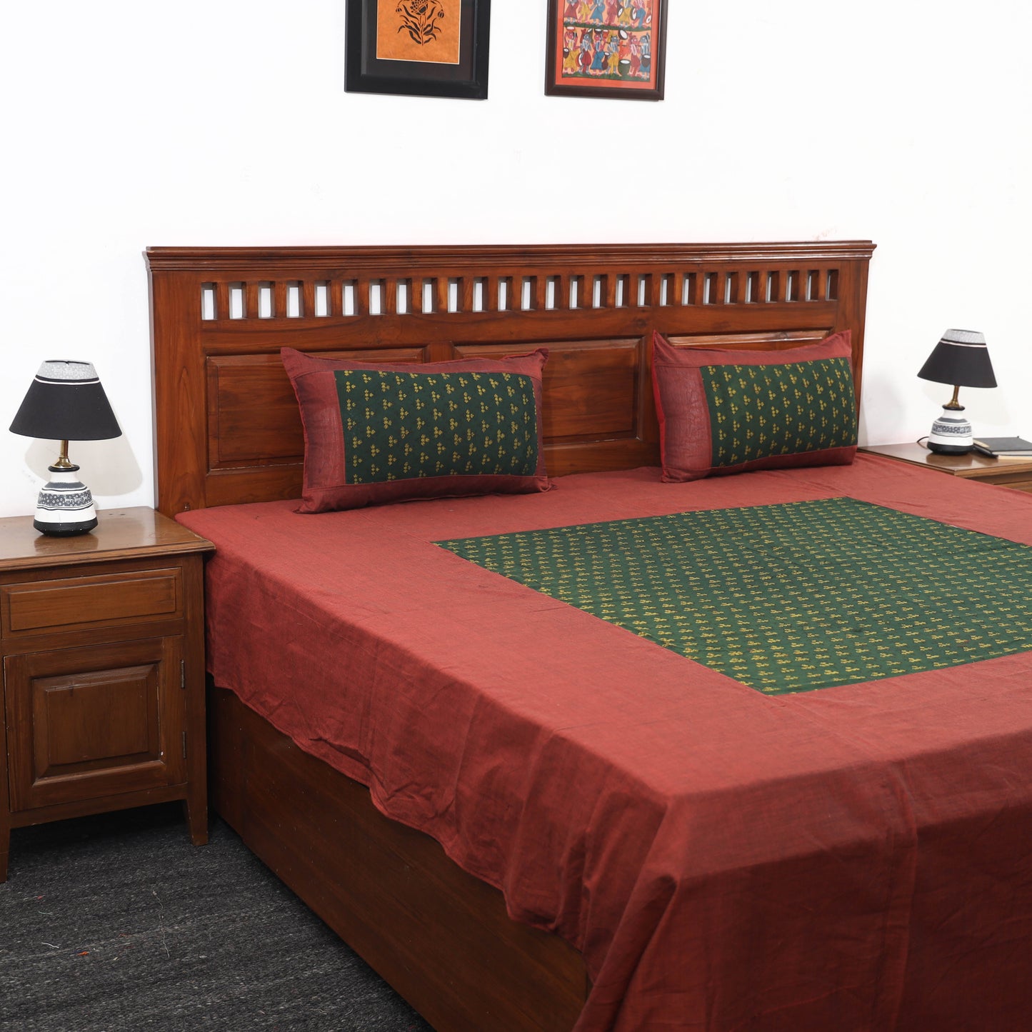 plain double bed cover