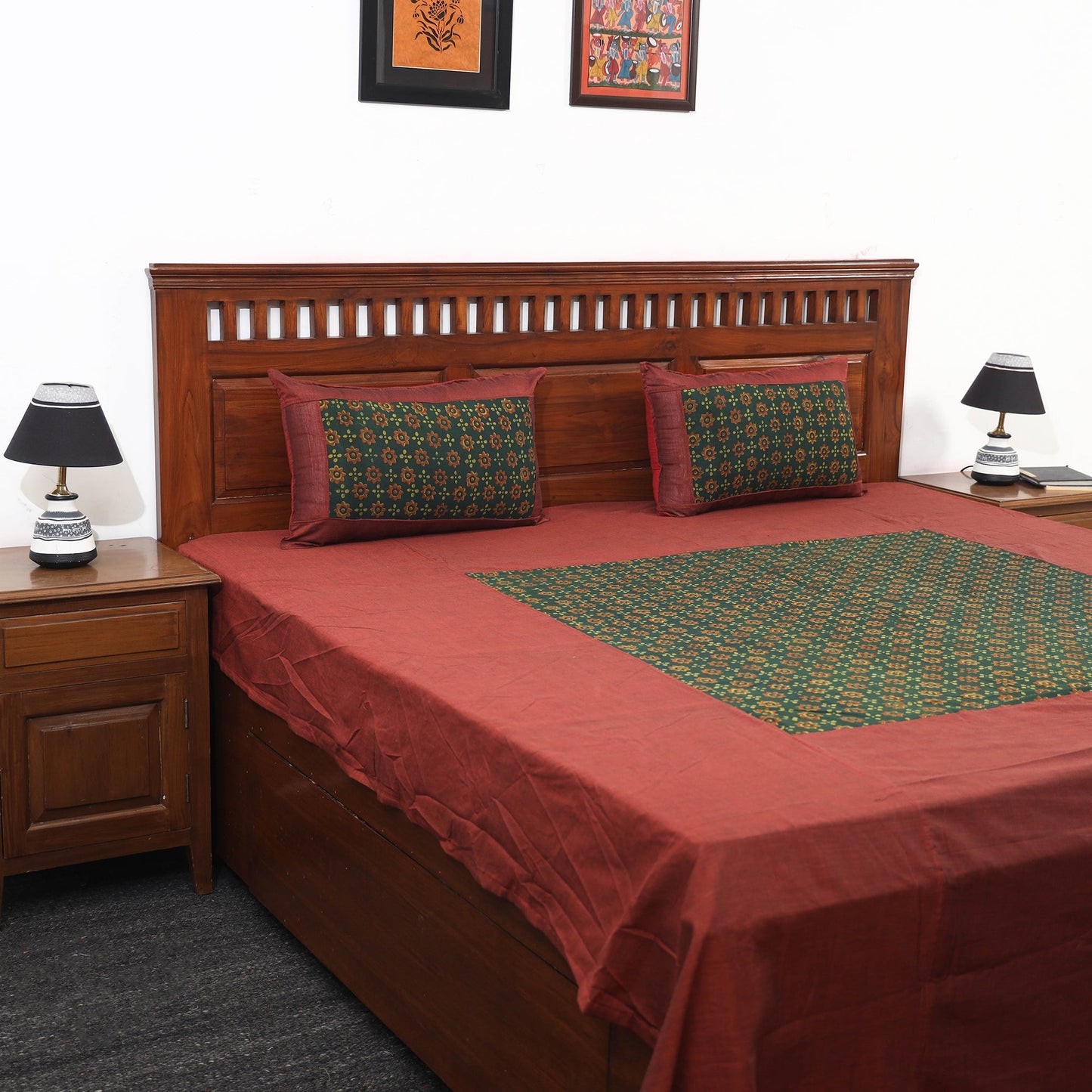 plain double bed cover