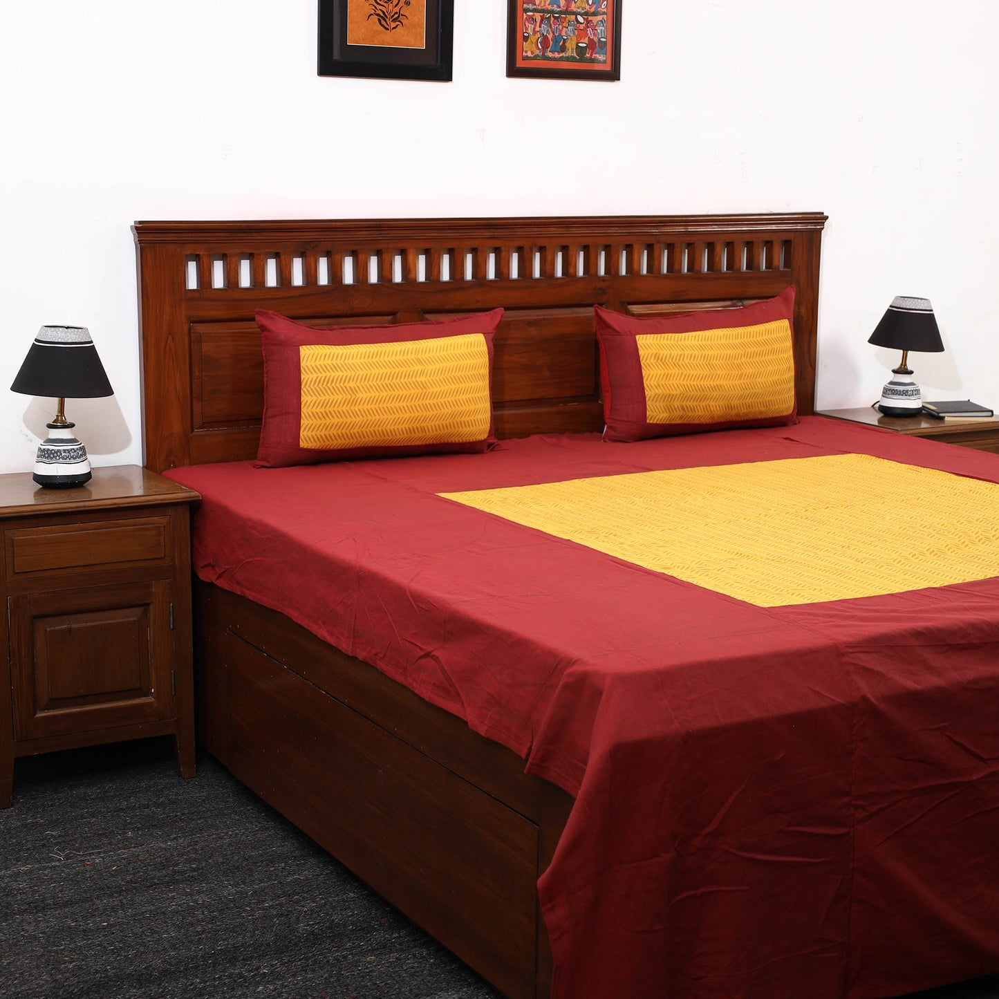 plain double bed cover