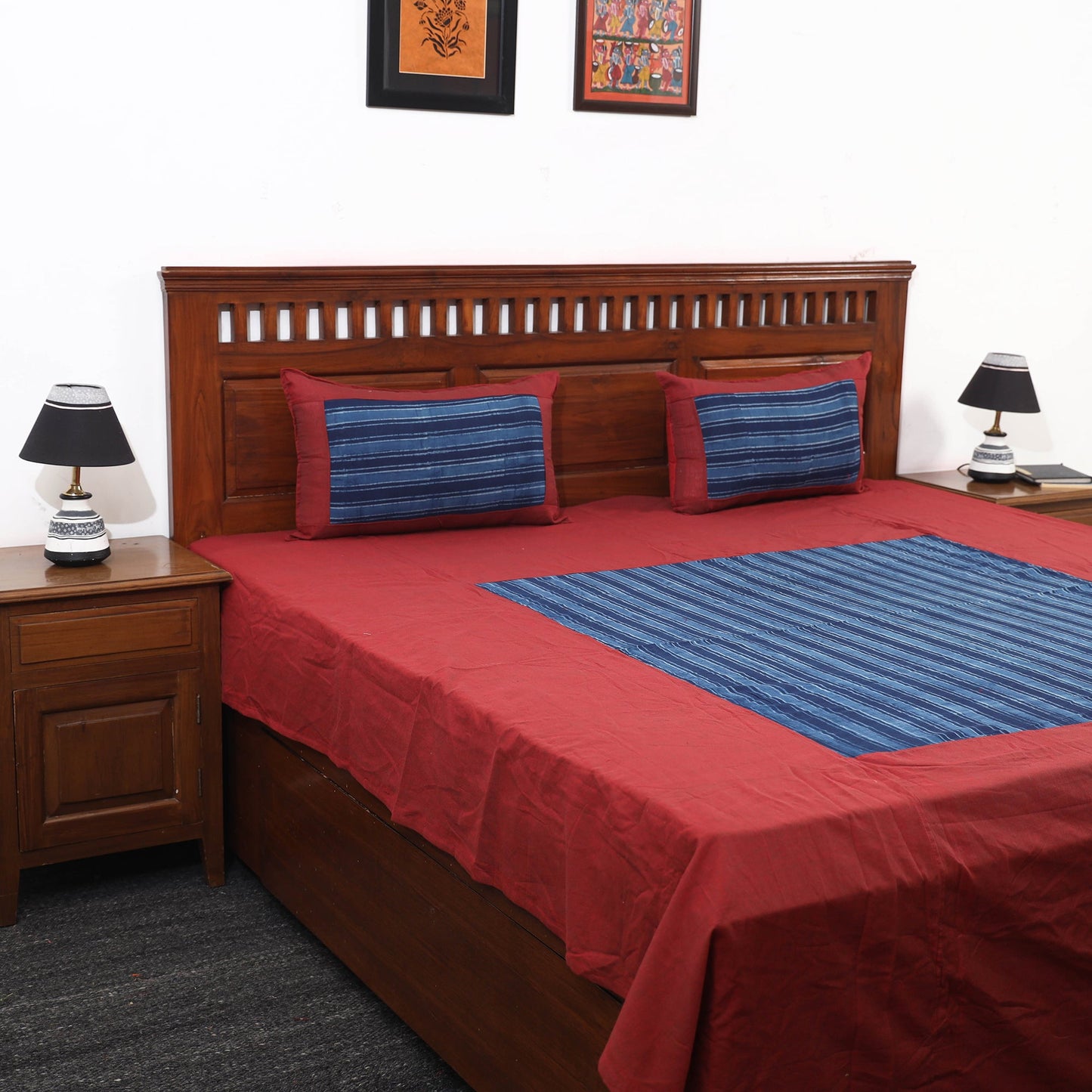 plain double bed cover