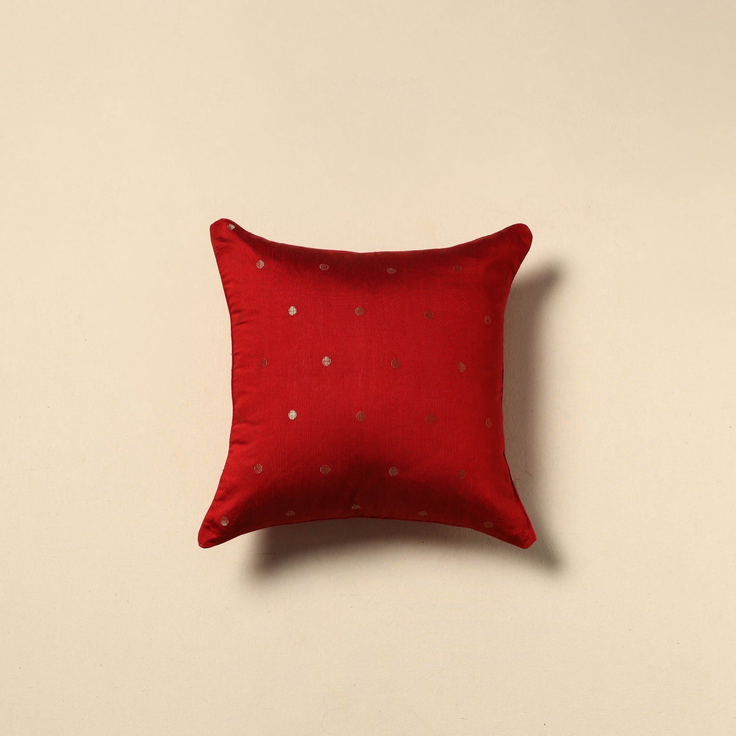 Plain zari buti cushion cover 58 - handcrafted