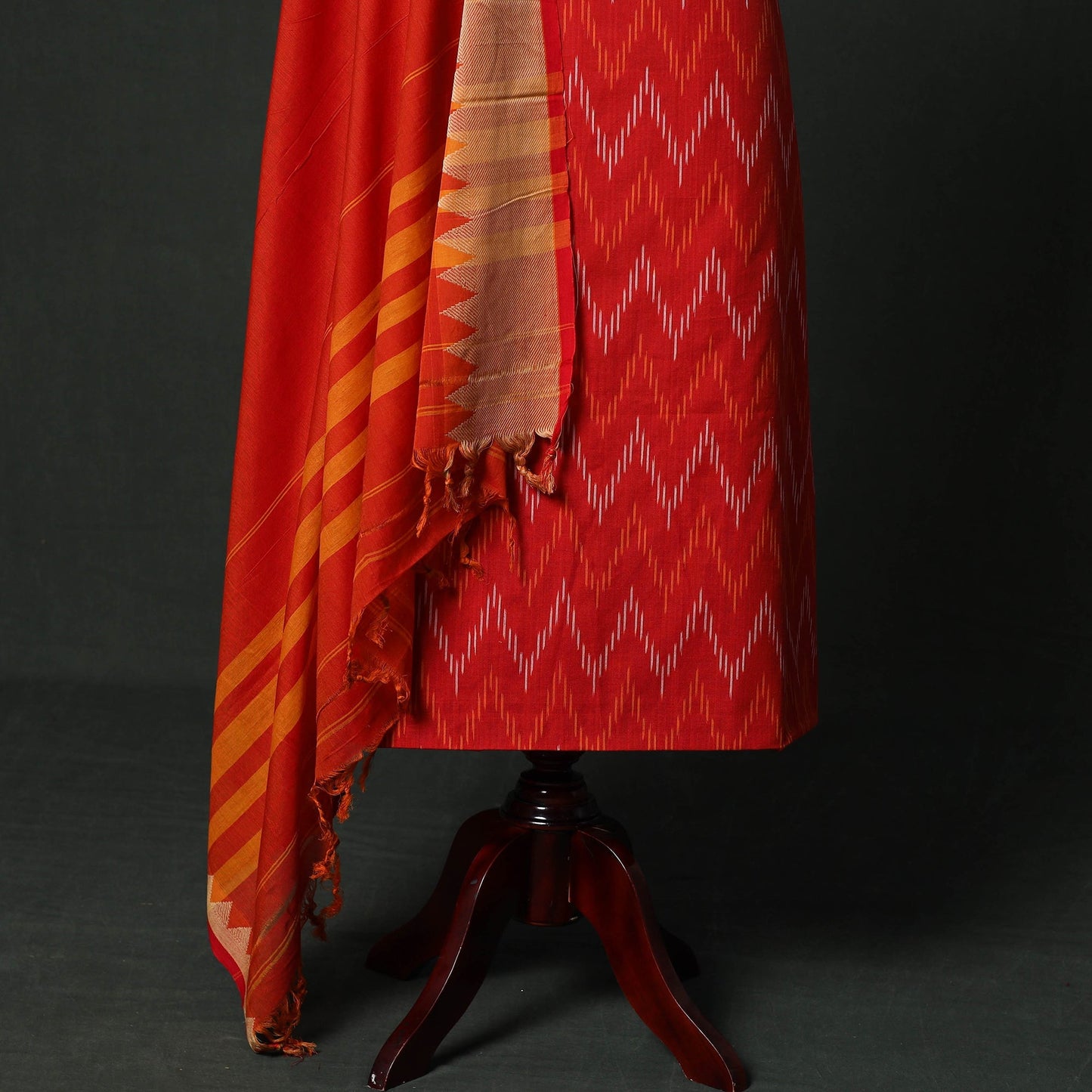 Pochampally ikat cotton 2pc unstitched dress material