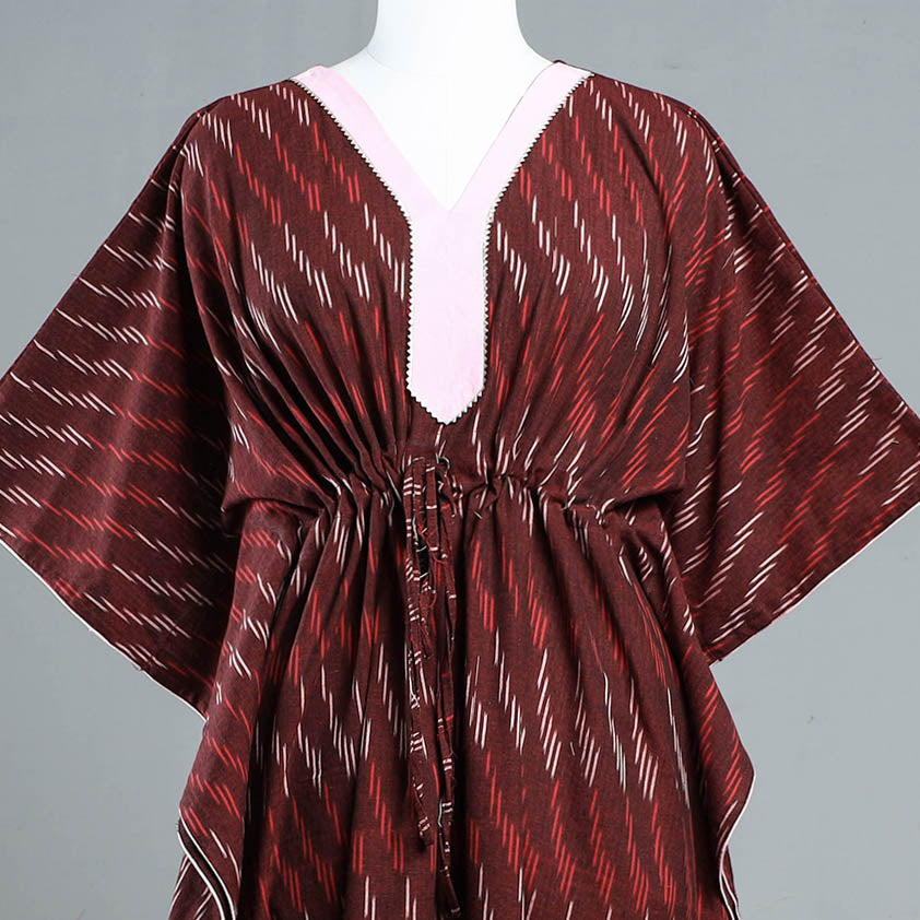 Pochampally Ikat Cotton Kaftan with Tie-Up Waist