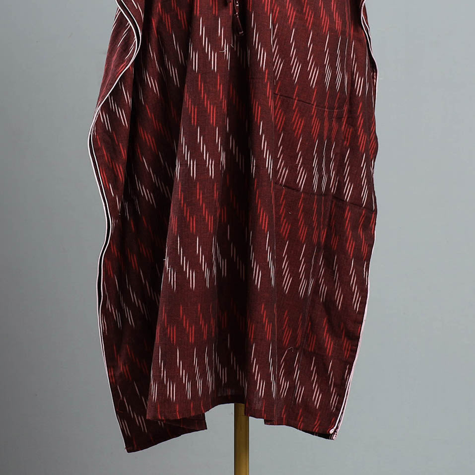 Pochampally Ikat Cotton Kaftan with Tie-Up Waist