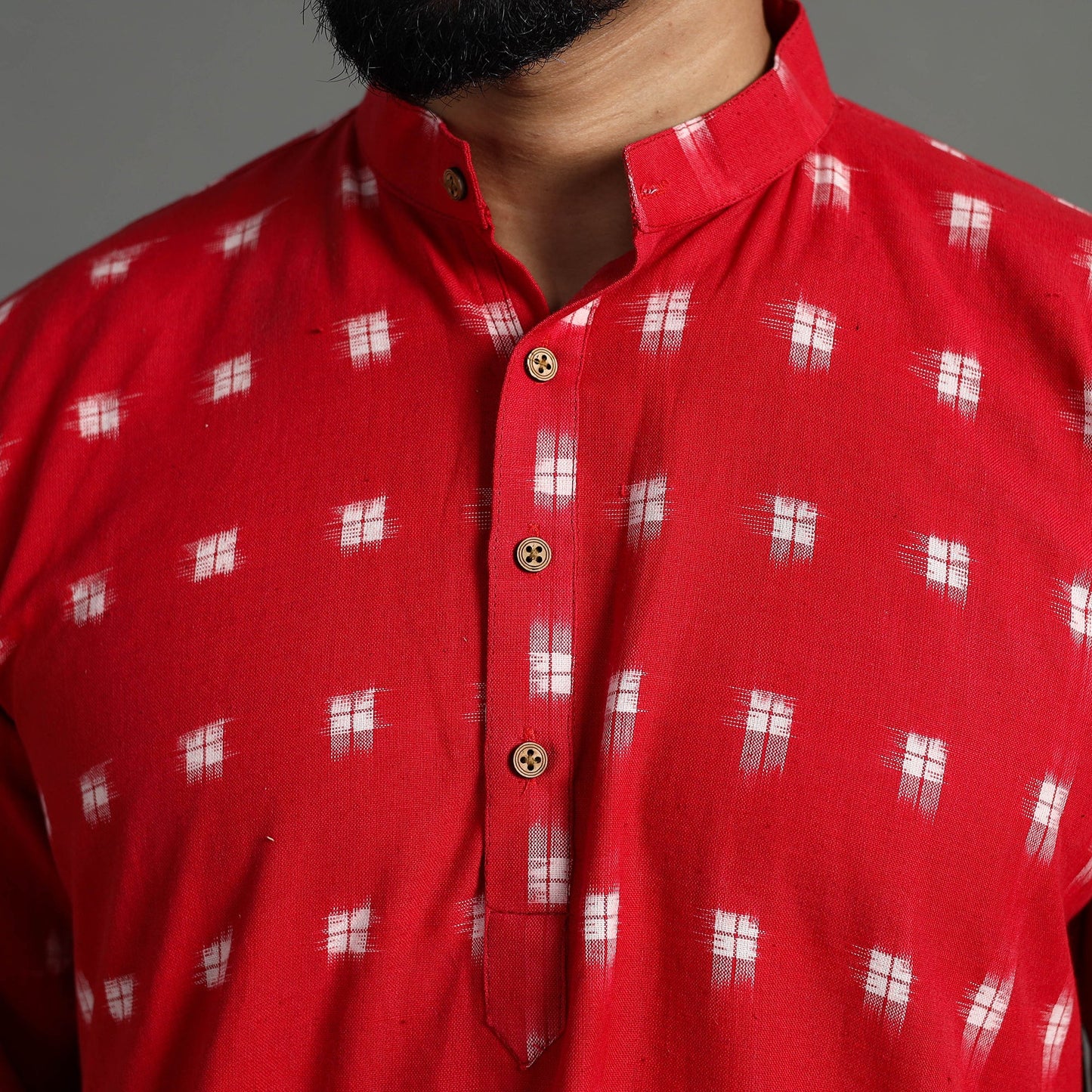 Pochampally Ikat Cotton Men Long Kurta