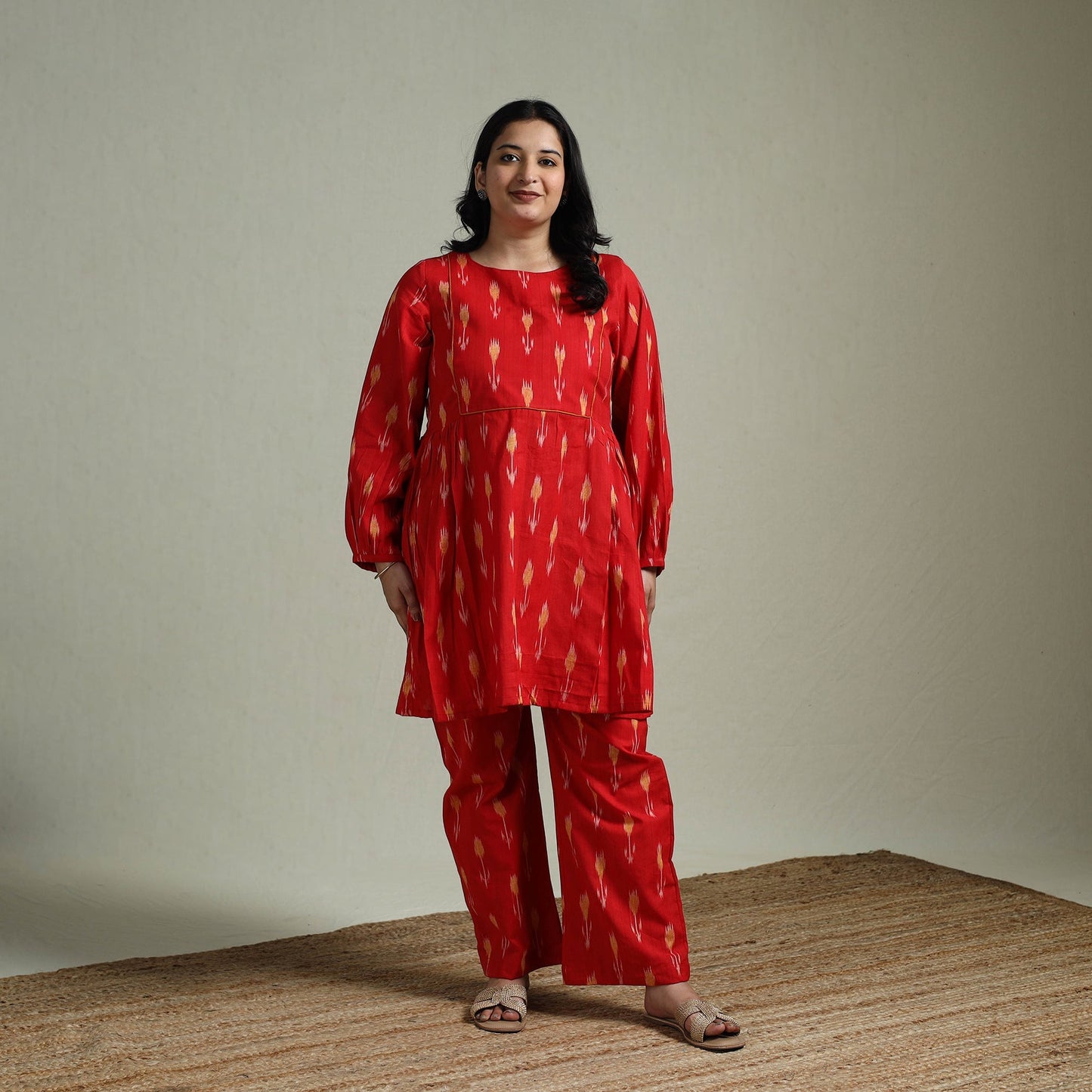 Pochampally ikat cotton co-ord set for women 01
