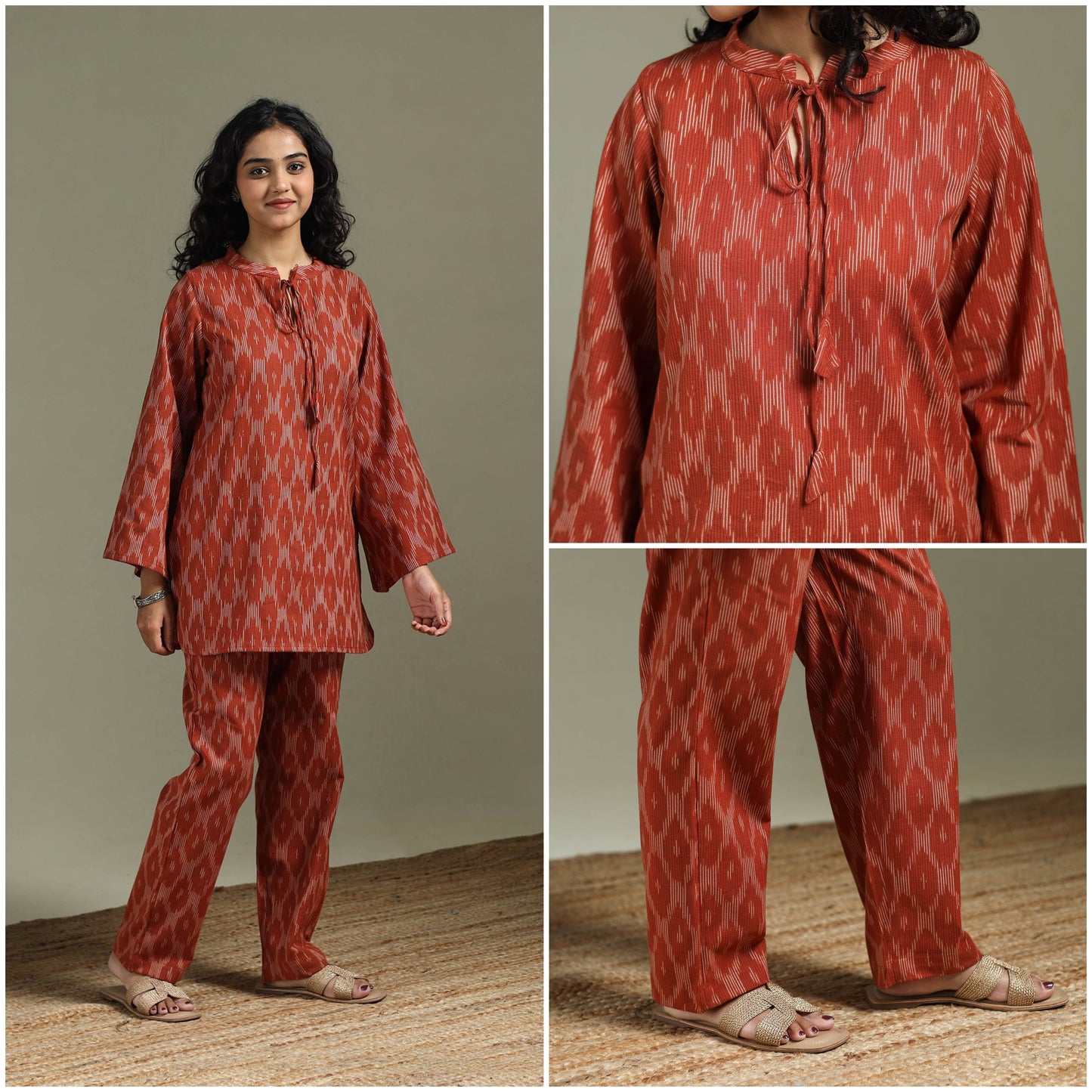 Pochampally ikat cotton co-ord set for women 20