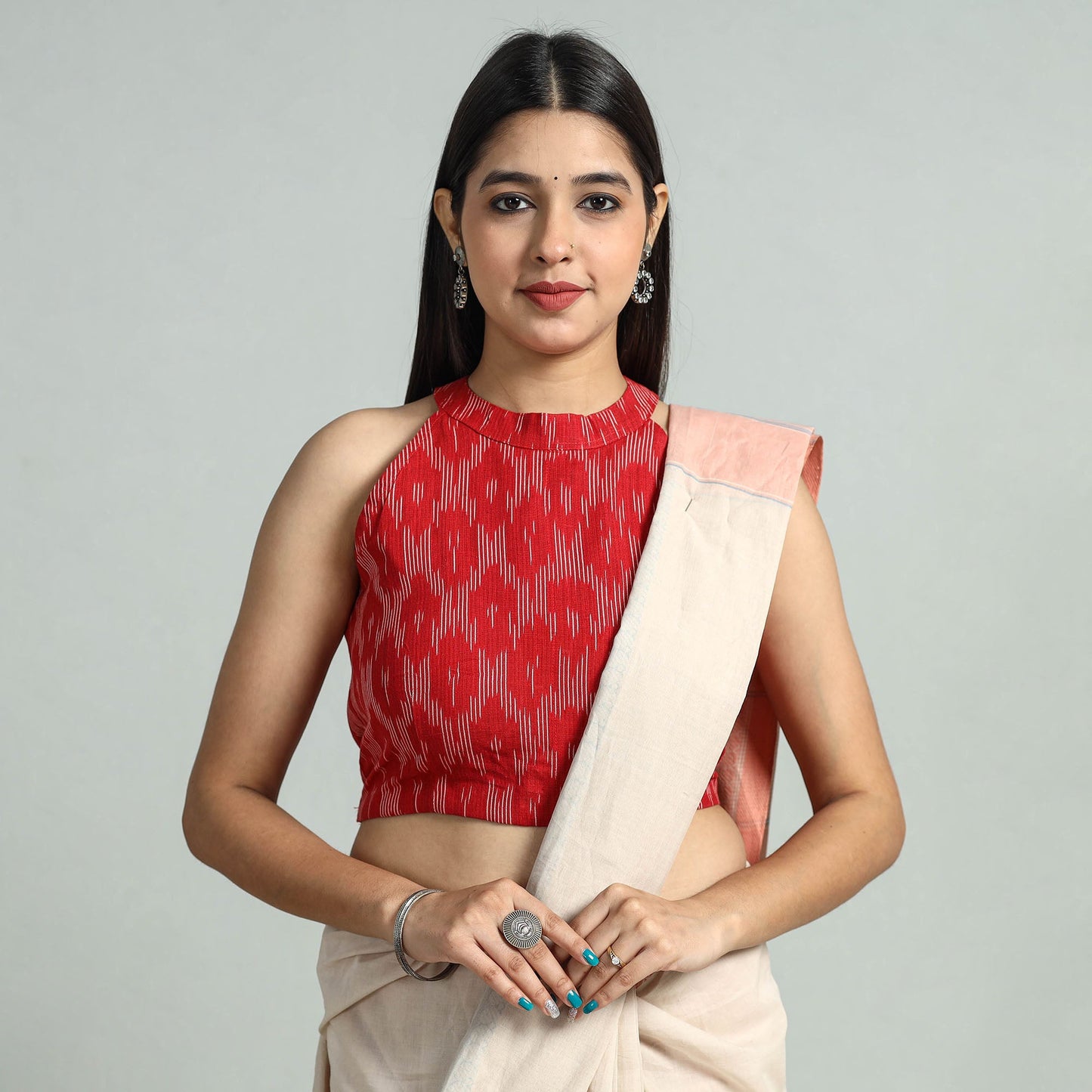 Buy Pochampally Ikat Cotton Stitched Blouse 30