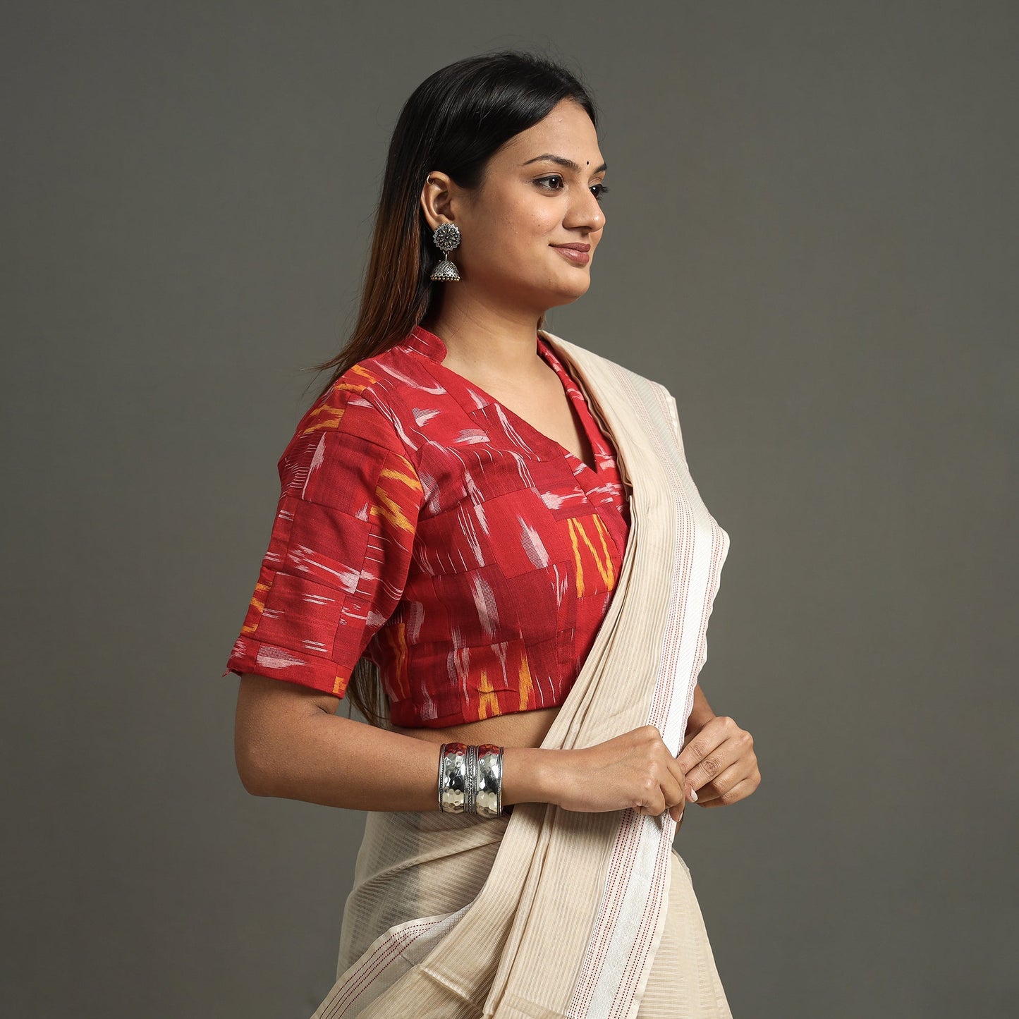 Pochampally Ikat Stitched Blouse