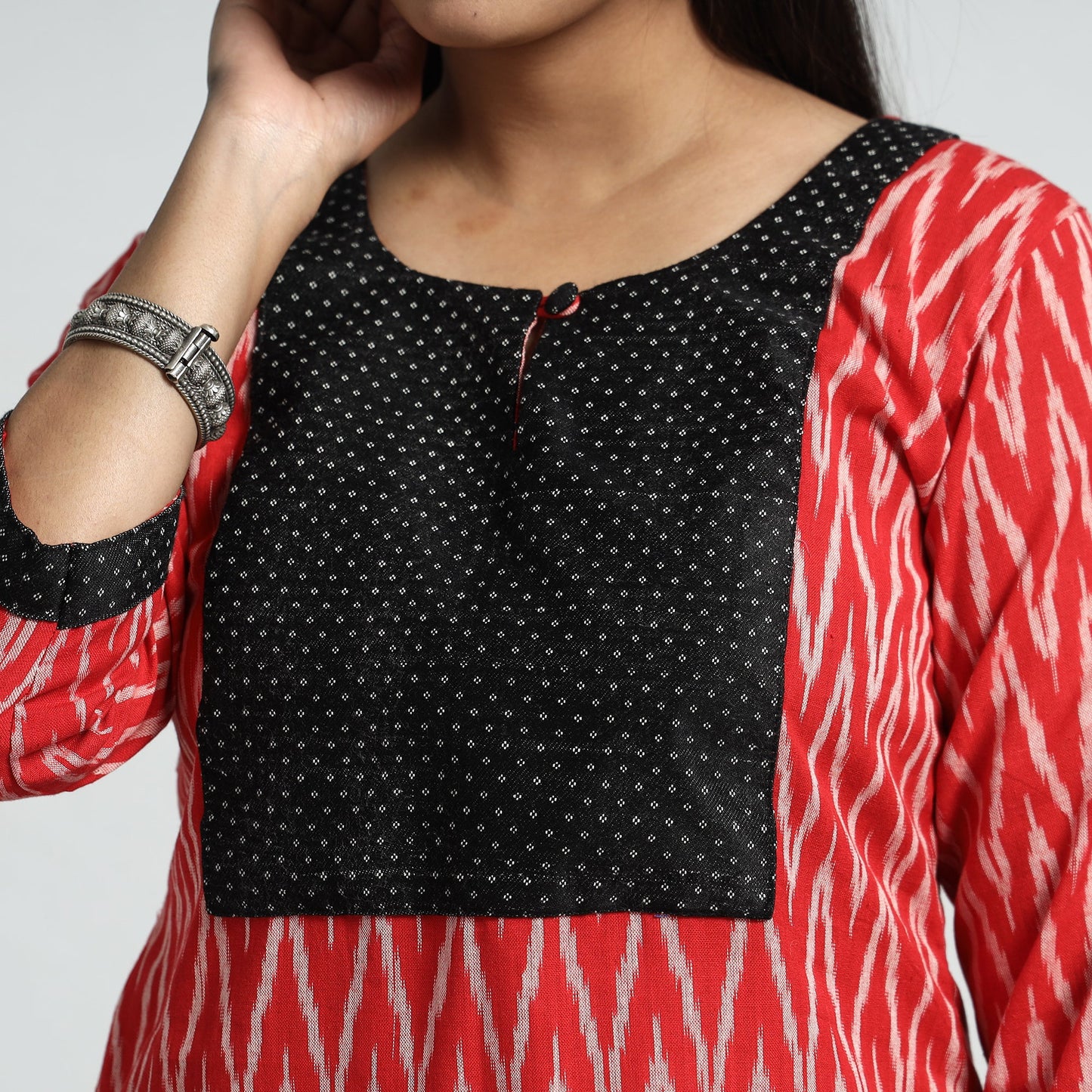 Pochampally Ikat Kurta with Palazzo & Dupatta Set
