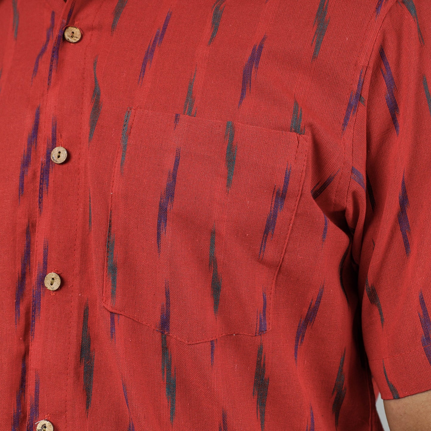 Buy Pochampally Ikat Weave Cotton Men Half Sleeve Shirt Online at iTokri.com