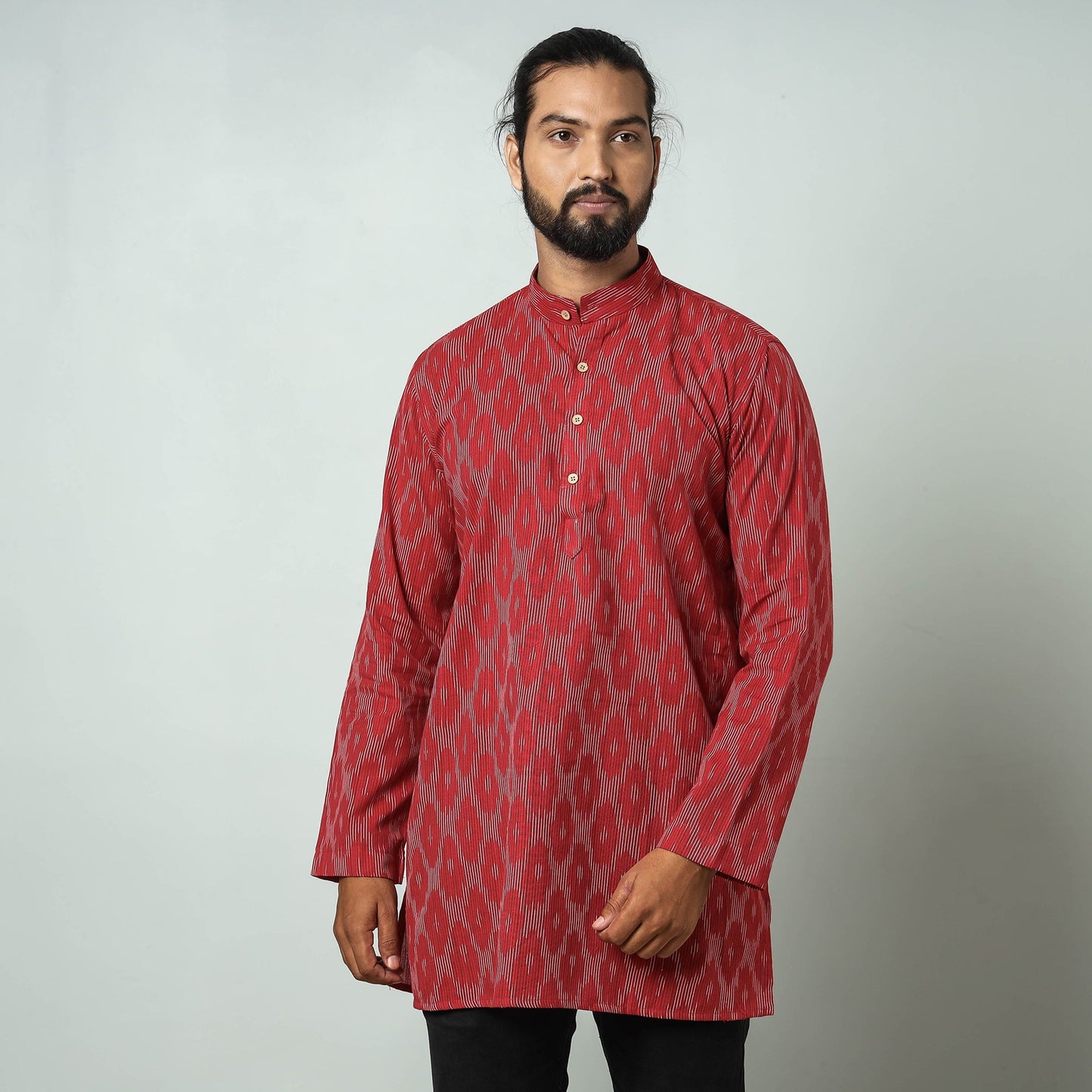 Pochampally Ikat weave Cotton Men's Short Kurta