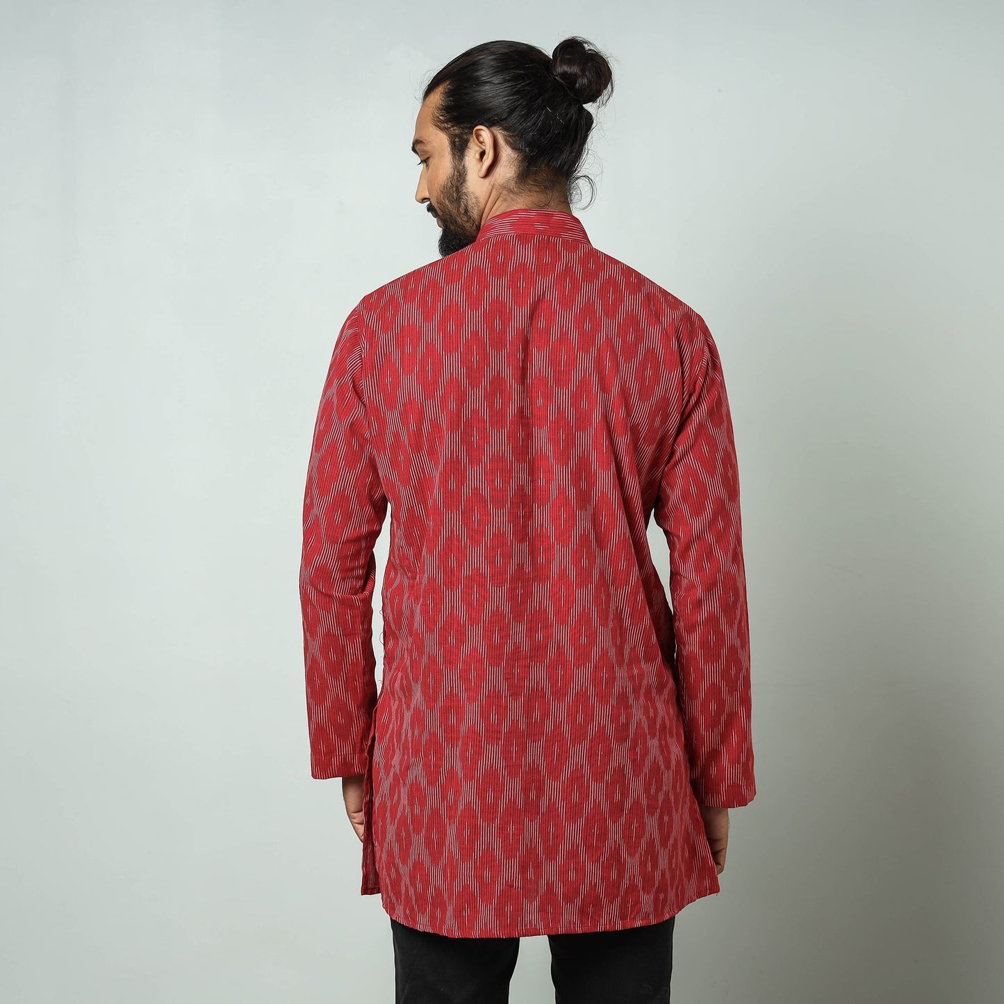 Pochampally Ikat weave Cotton Men's Short Kurta