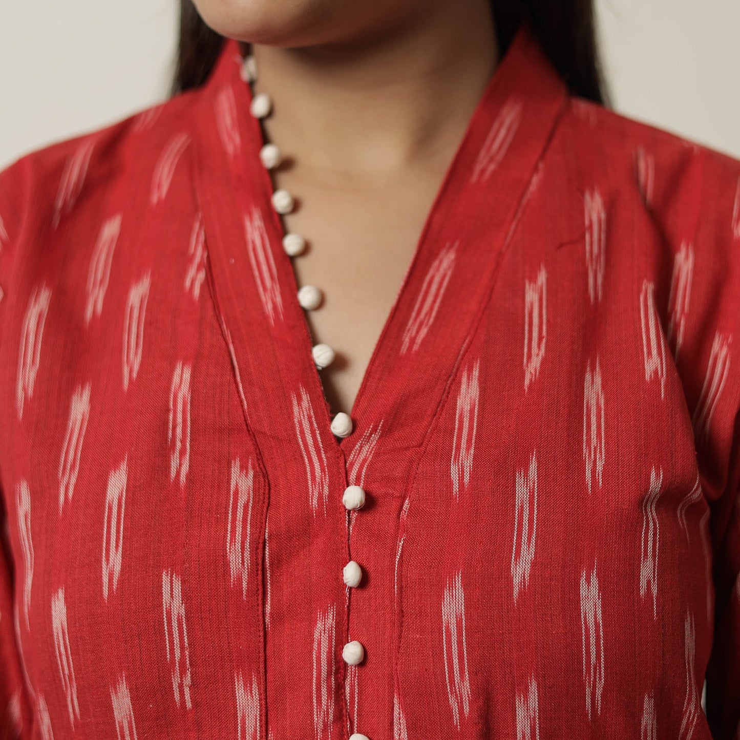 Pochampally Ikat Weave Cotton Straight Kurta 11 Online at iTokri.com