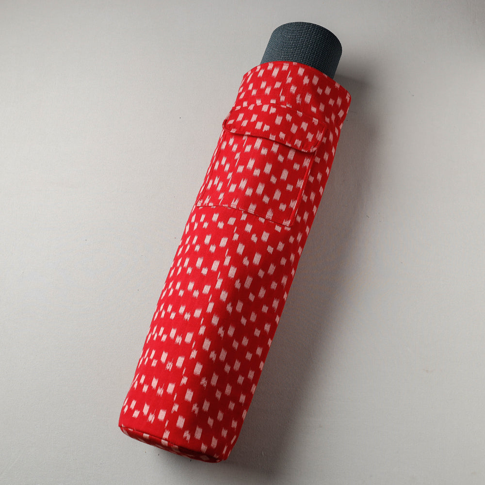 Red Pochampally Ikat Cotton Yoga Mat Bag