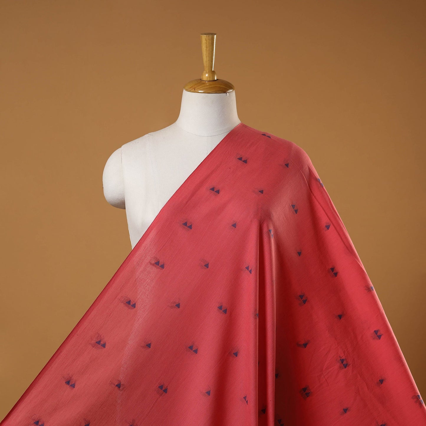 Red - prewashed cotton jacquard fabric 03 - handcrafted