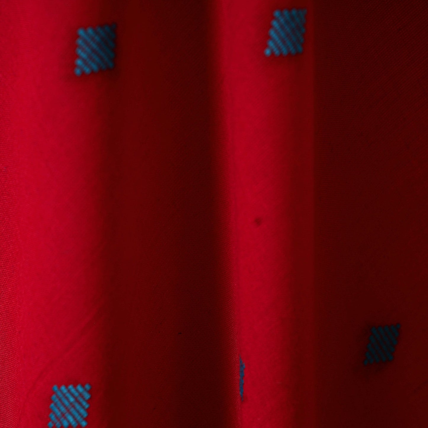 Red - prewashed cotton jacquard fabric 05 - handcrafted