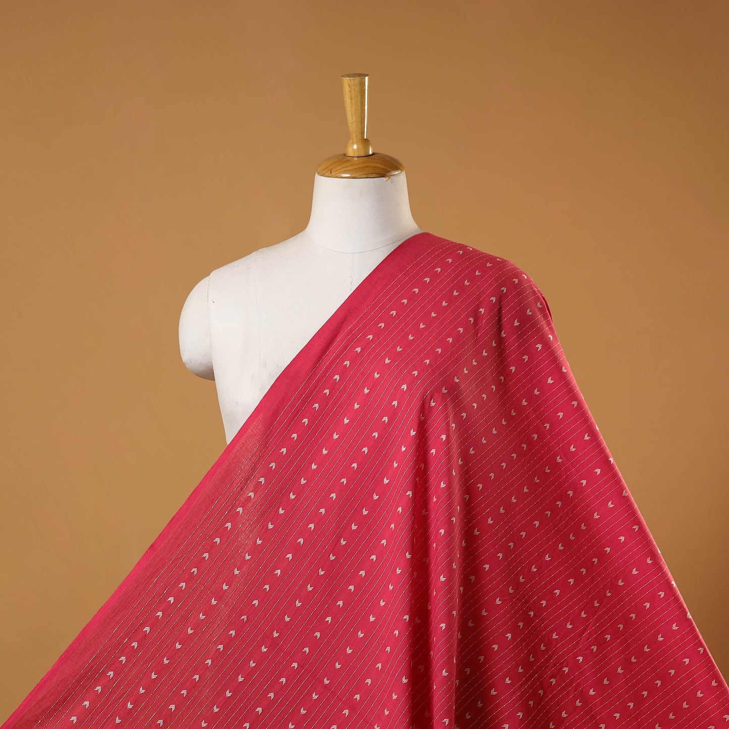 Red - prewashed cotton jacquard fabric 06 - handcrafted