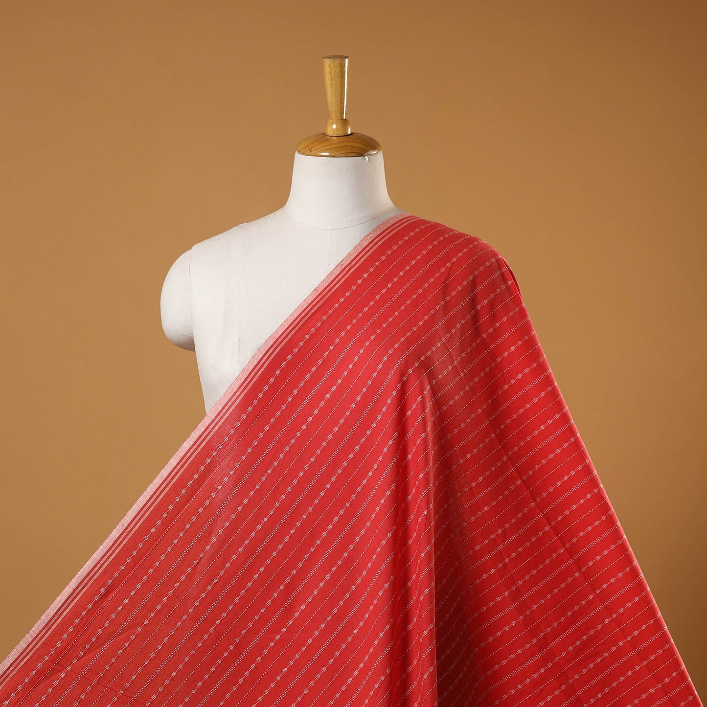 Red - prewashed cotton jacquard fabric 22 - handcrafted