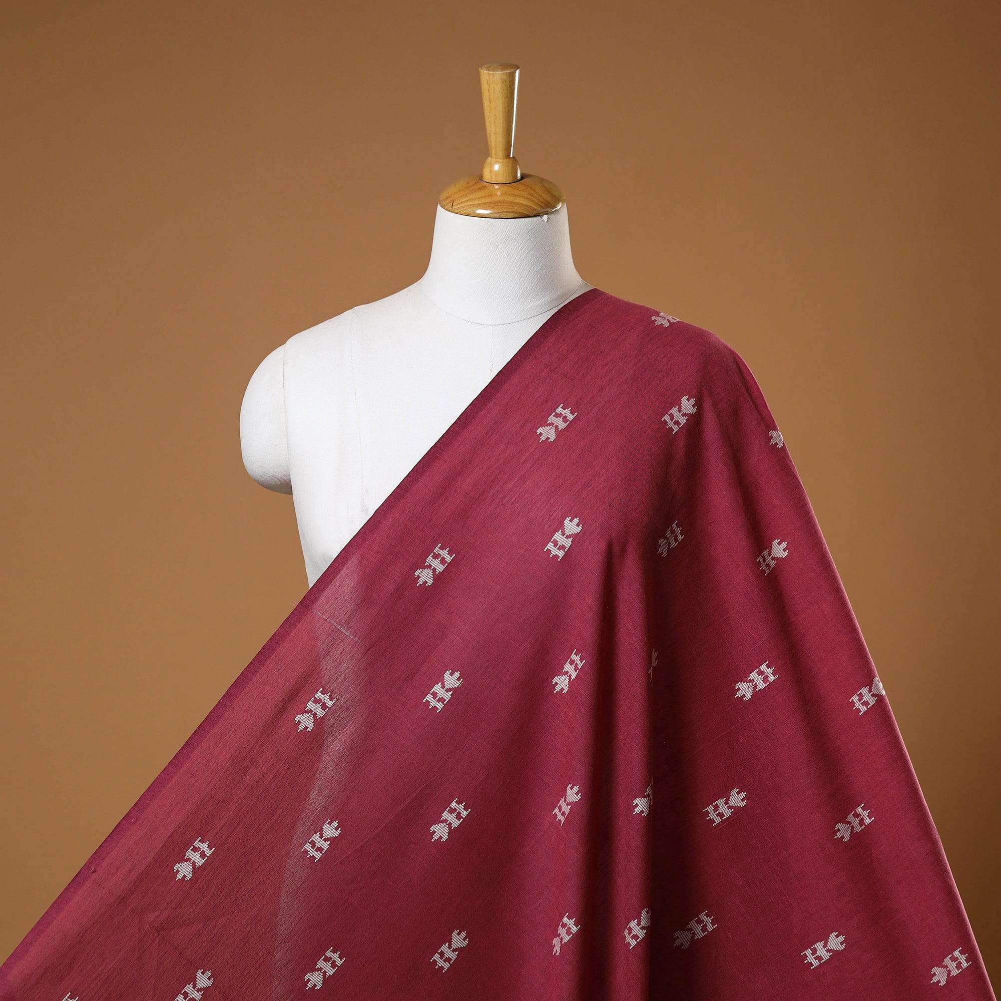 Maroon - Prewashed Cotton Jacquard Precut Fabric 20