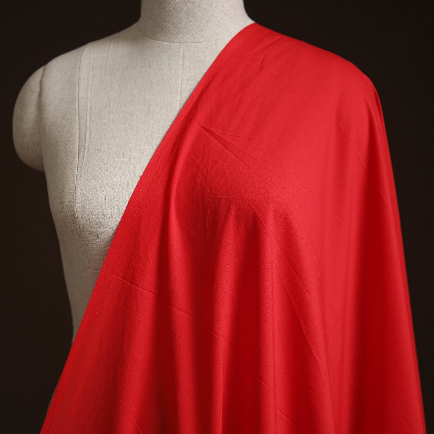 Red - prewashed dyed cotton plain fabric 41 - handcrafted