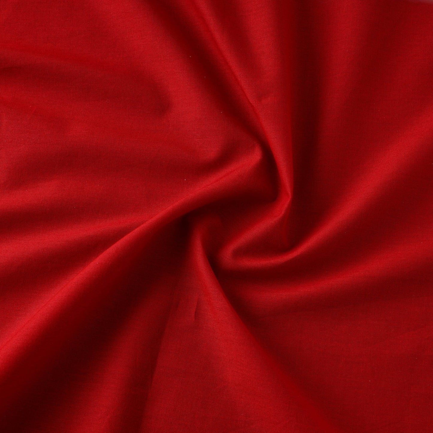 Red Prewashed Plain Cotton Fabric
