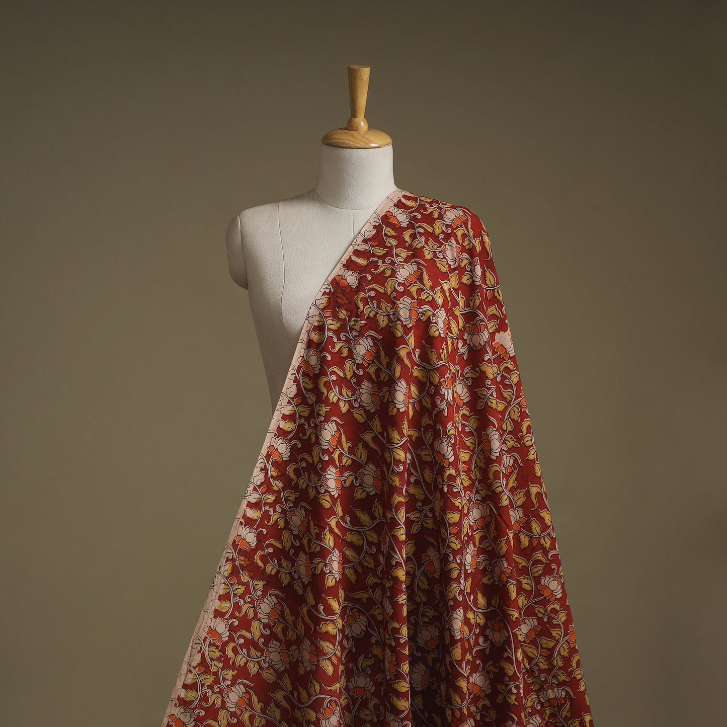 Printed cotton kalamkari fabric 16 - handcrafted