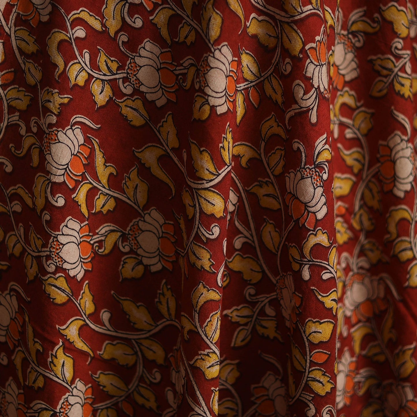 Printed cotton kalamkari fabric 16 - handcrafted