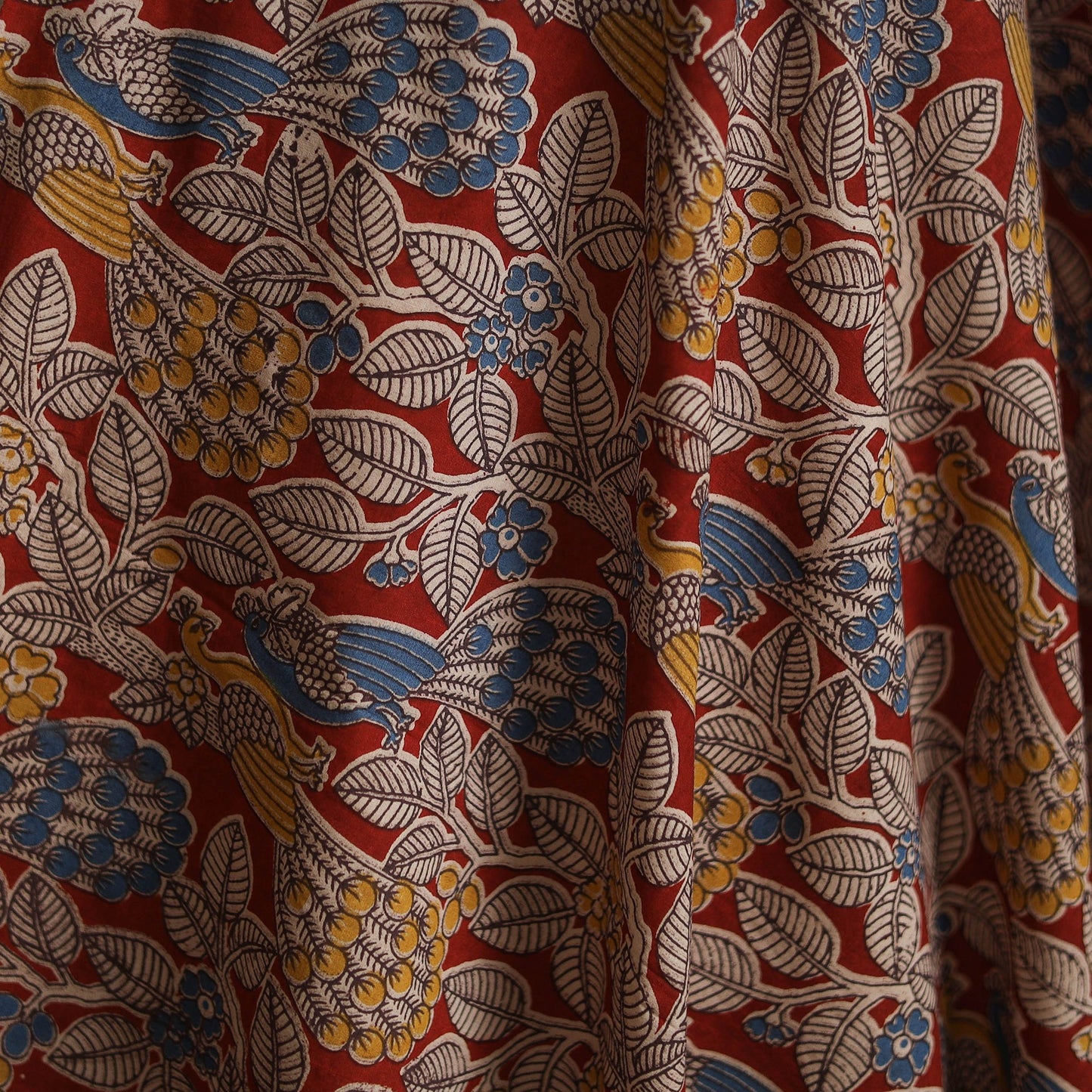 Printed cotton kalamkari fabric 18 - handcrafted