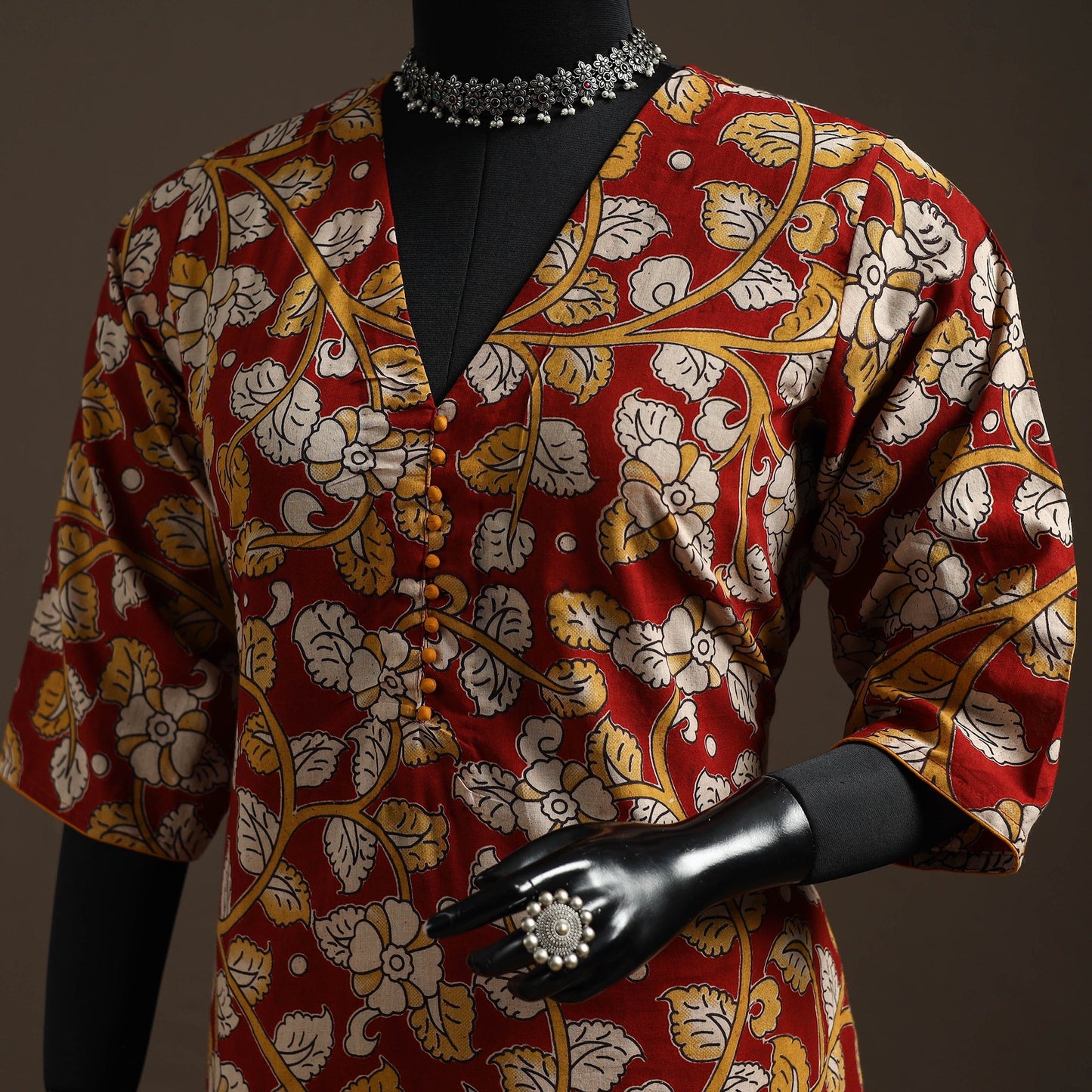 Printed cotton straight kalamkari kurta for women 26