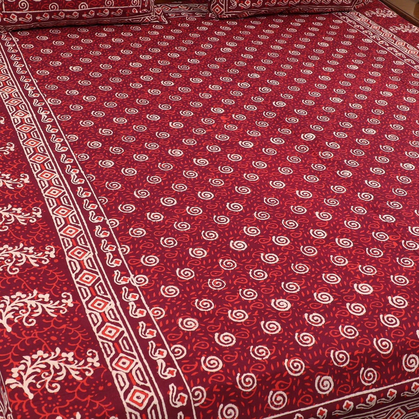 Pure Cotton Double Bagru Print Bed Cover Set 02