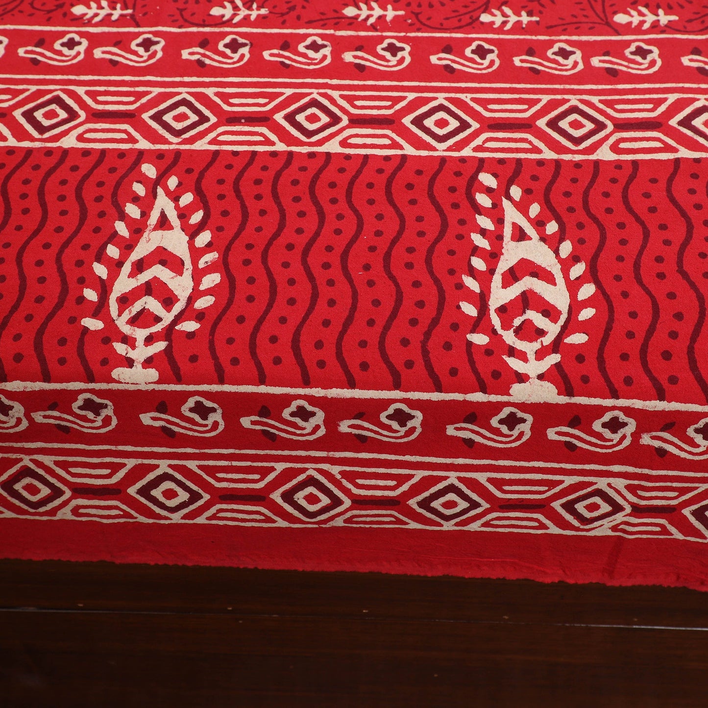 Red - pure cotton double bagru bed cover set 18