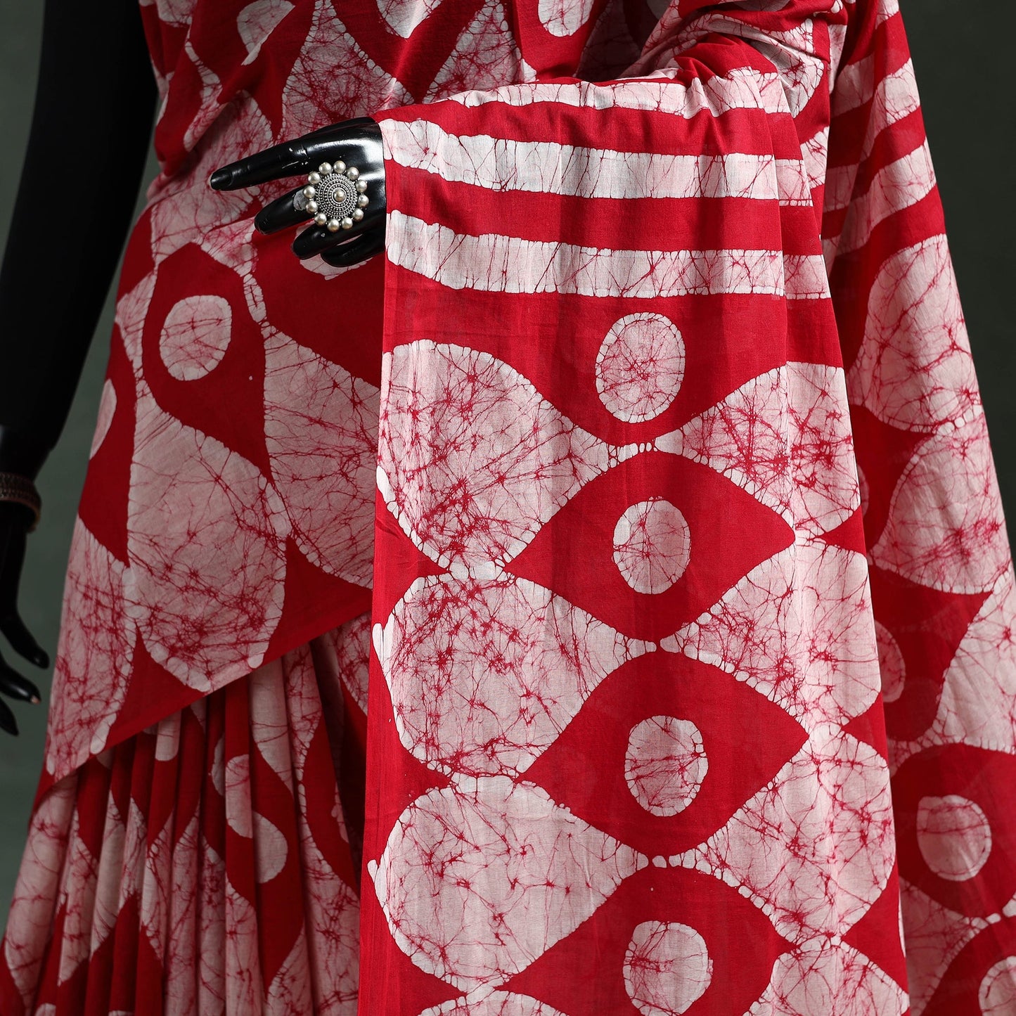 Pure mul cotton hand block batik print saree 15