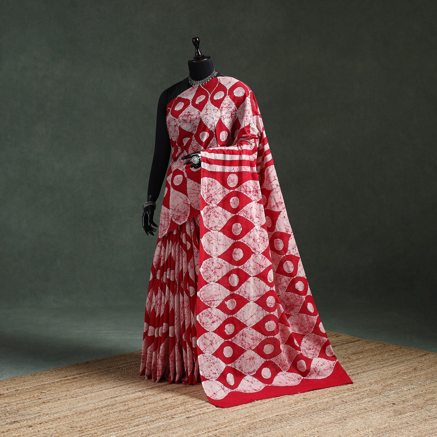 Pure mul cotton hand block batik print saree 15