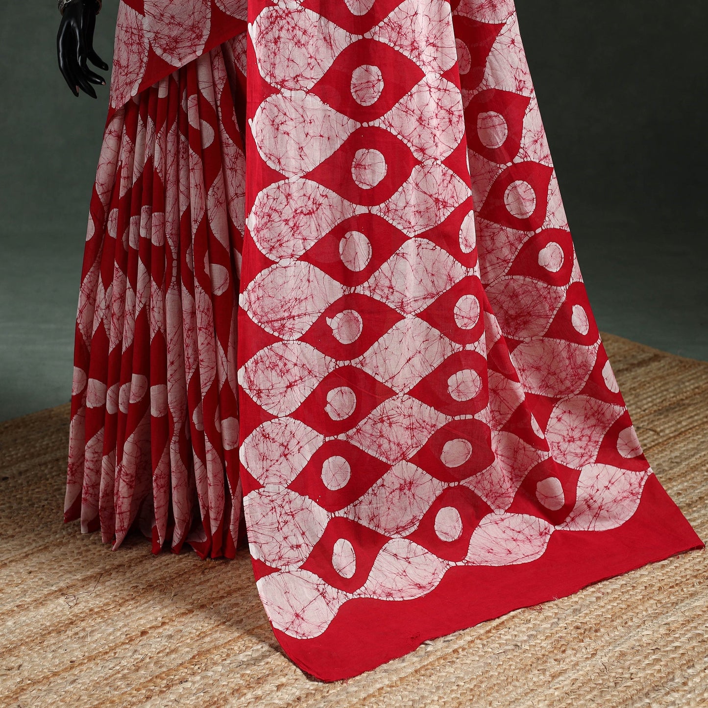 Pure mul cotton hand block batik print saree 15