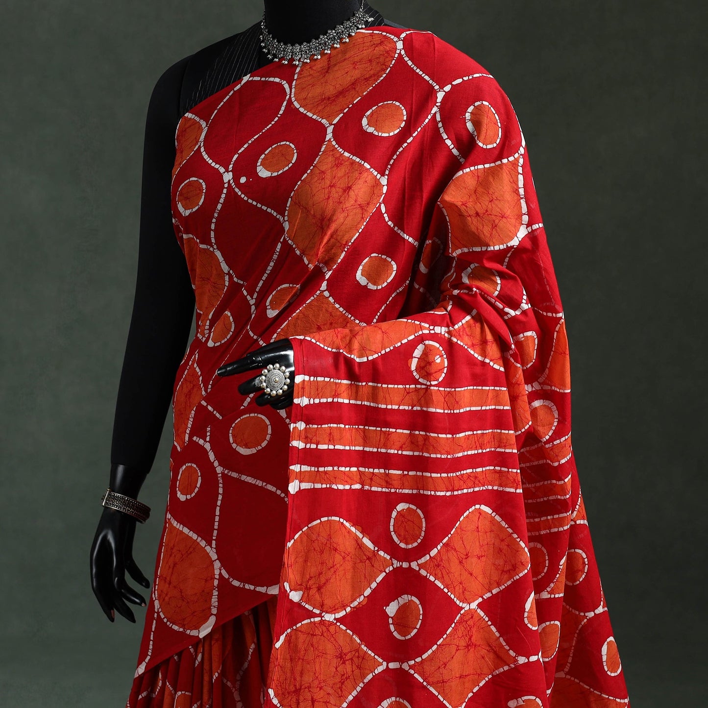 Pure mul cotton hand block batik print saree 21