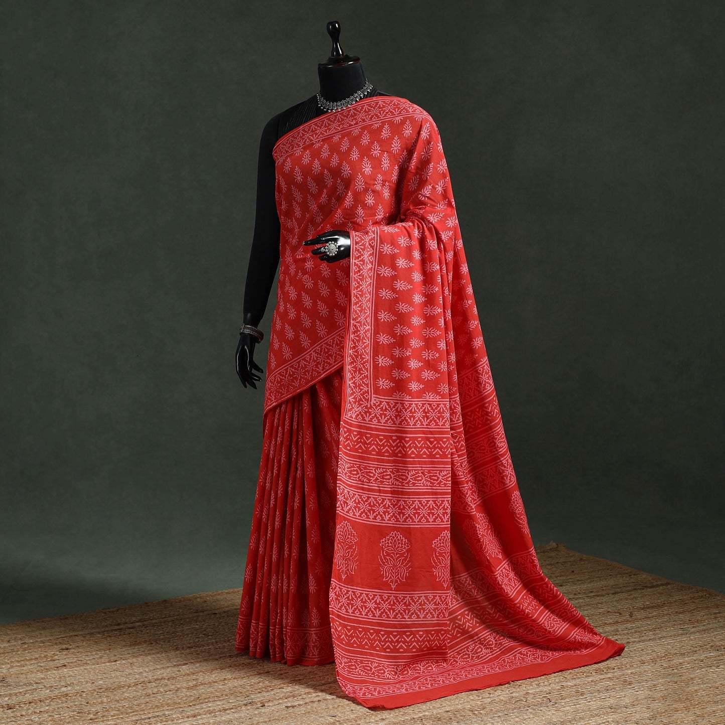 Pure mul cotton hand block batik print saree 28