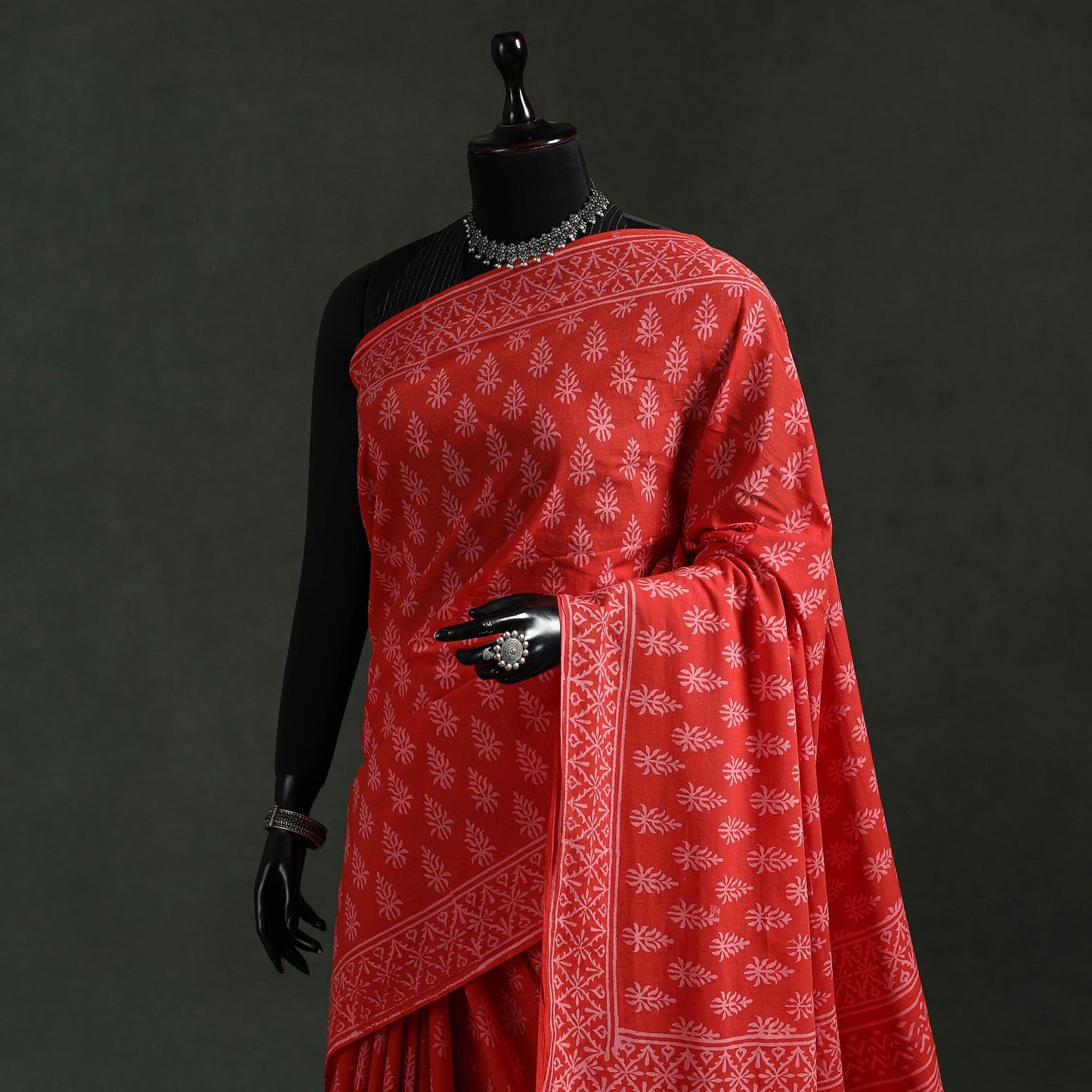 Pure mul cotton hand block batik print saree 28