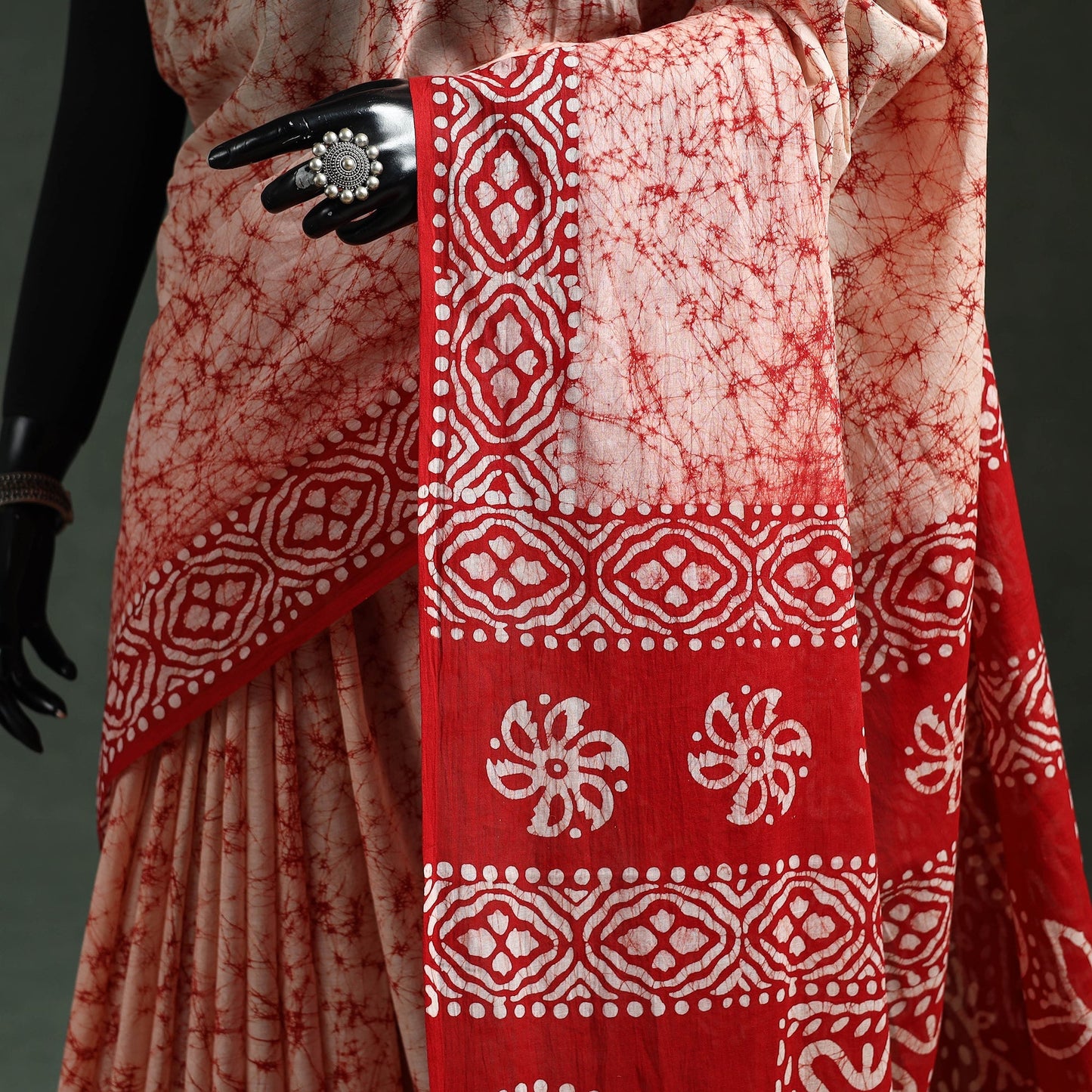 Pure mul cotton hand block batik print saree 84