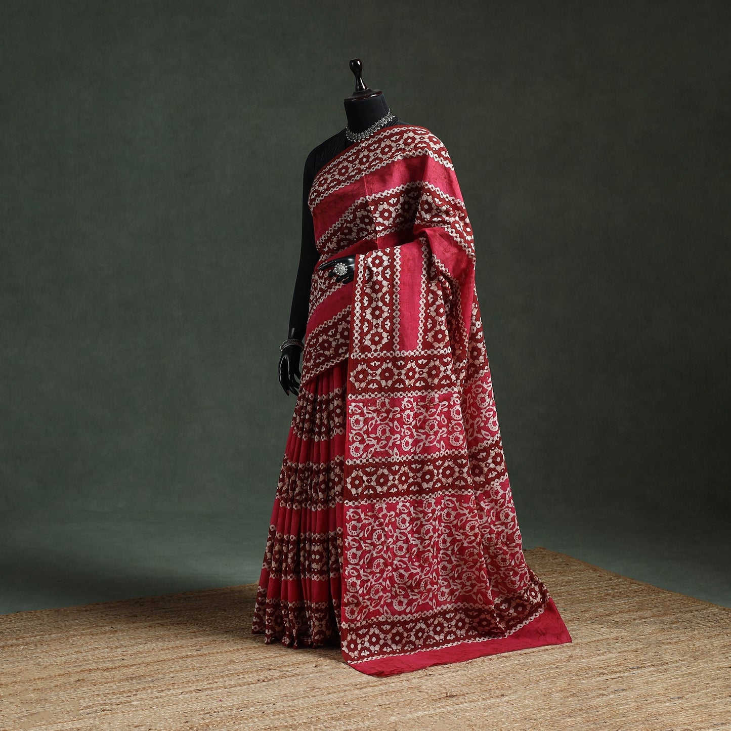 Pure mul cotton hand block batik print saree 91