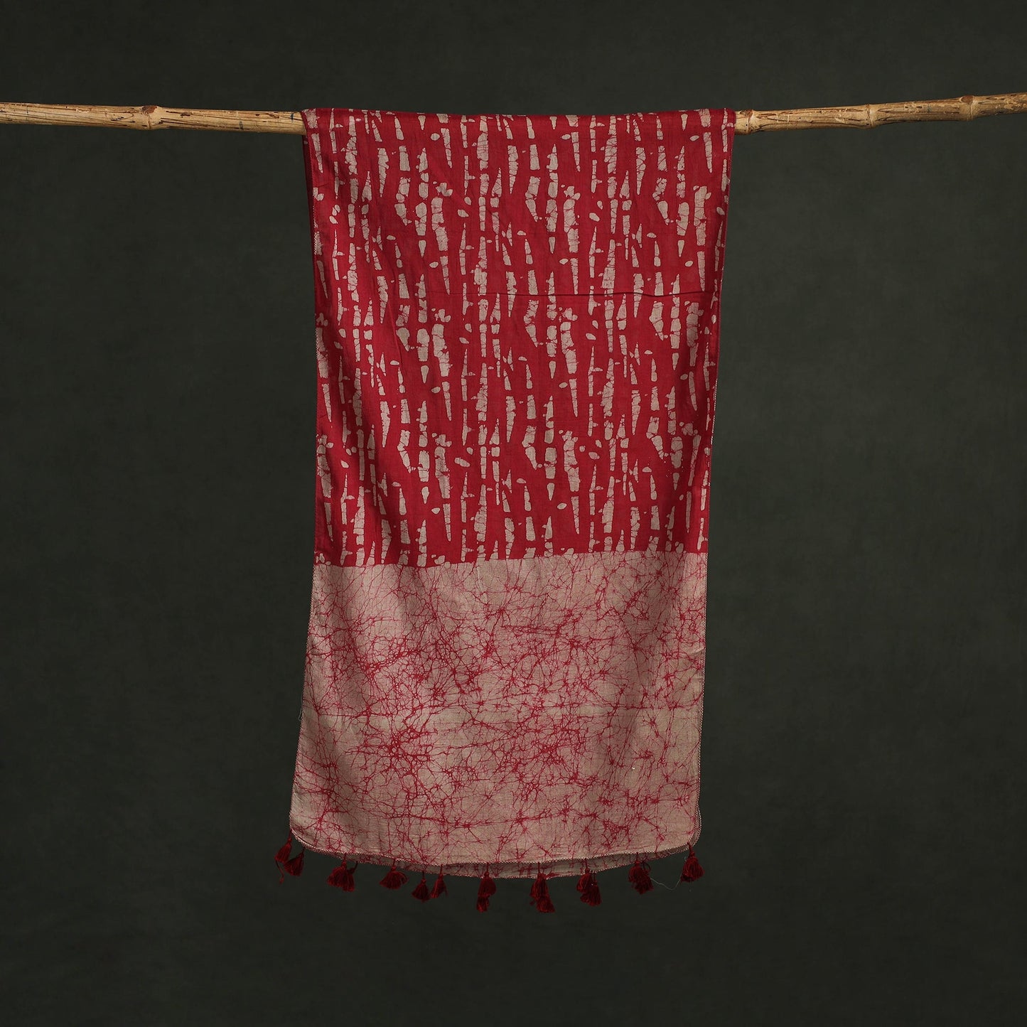 Pure mul cotton kutch hand block batik print stole