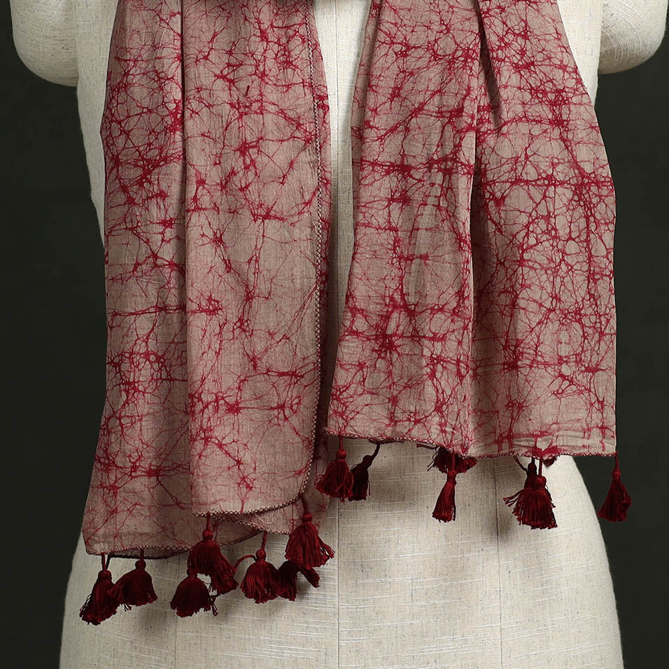 Pure mul cotton kutch hand block batik print stole