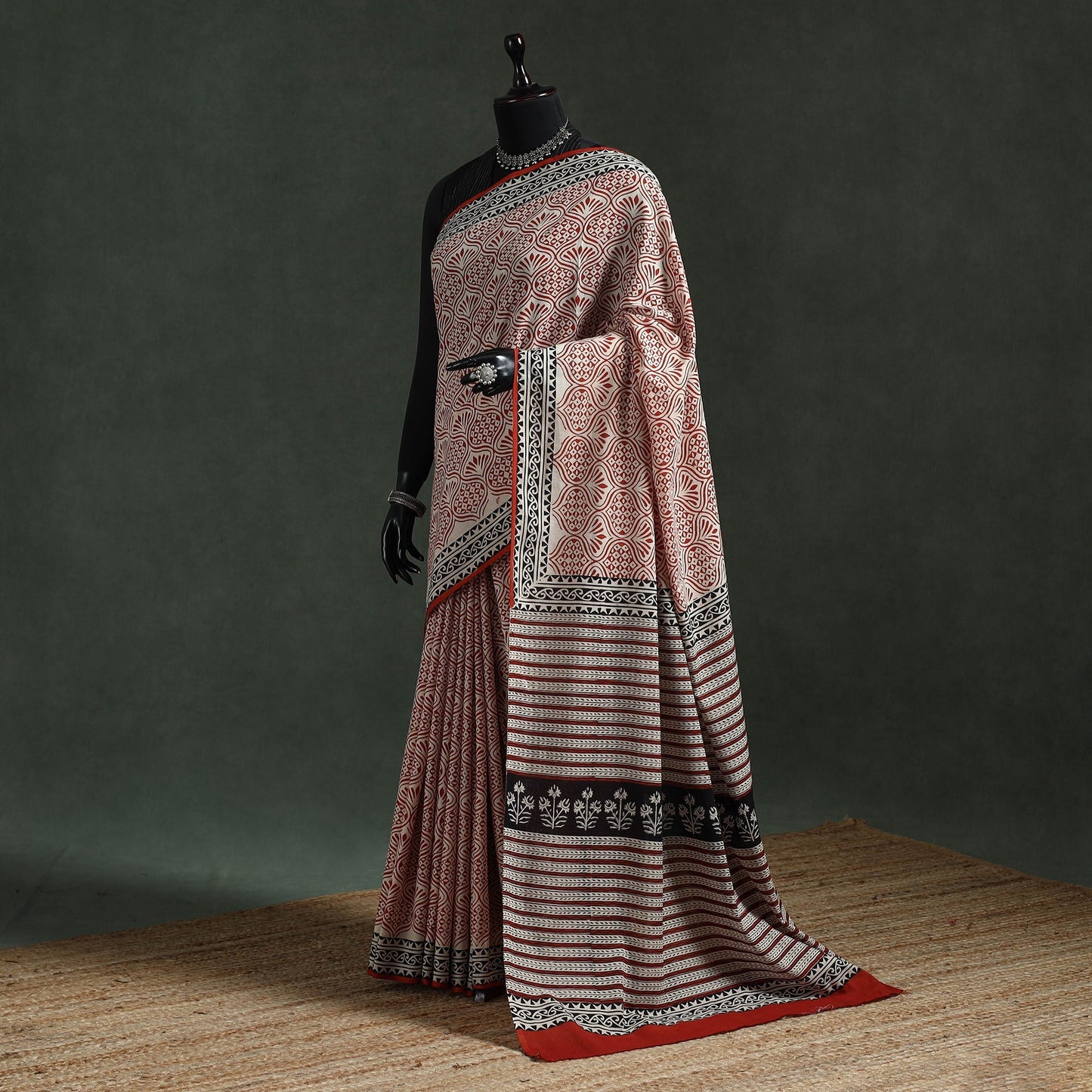Pure mul cotton natural dyed hand block dabu bagru print